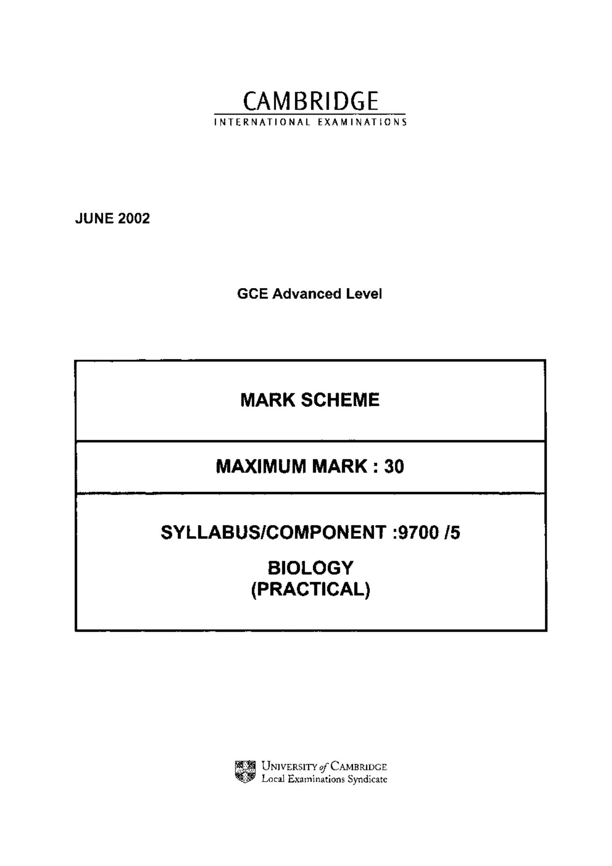 Mark scheme, page 1 of 3
