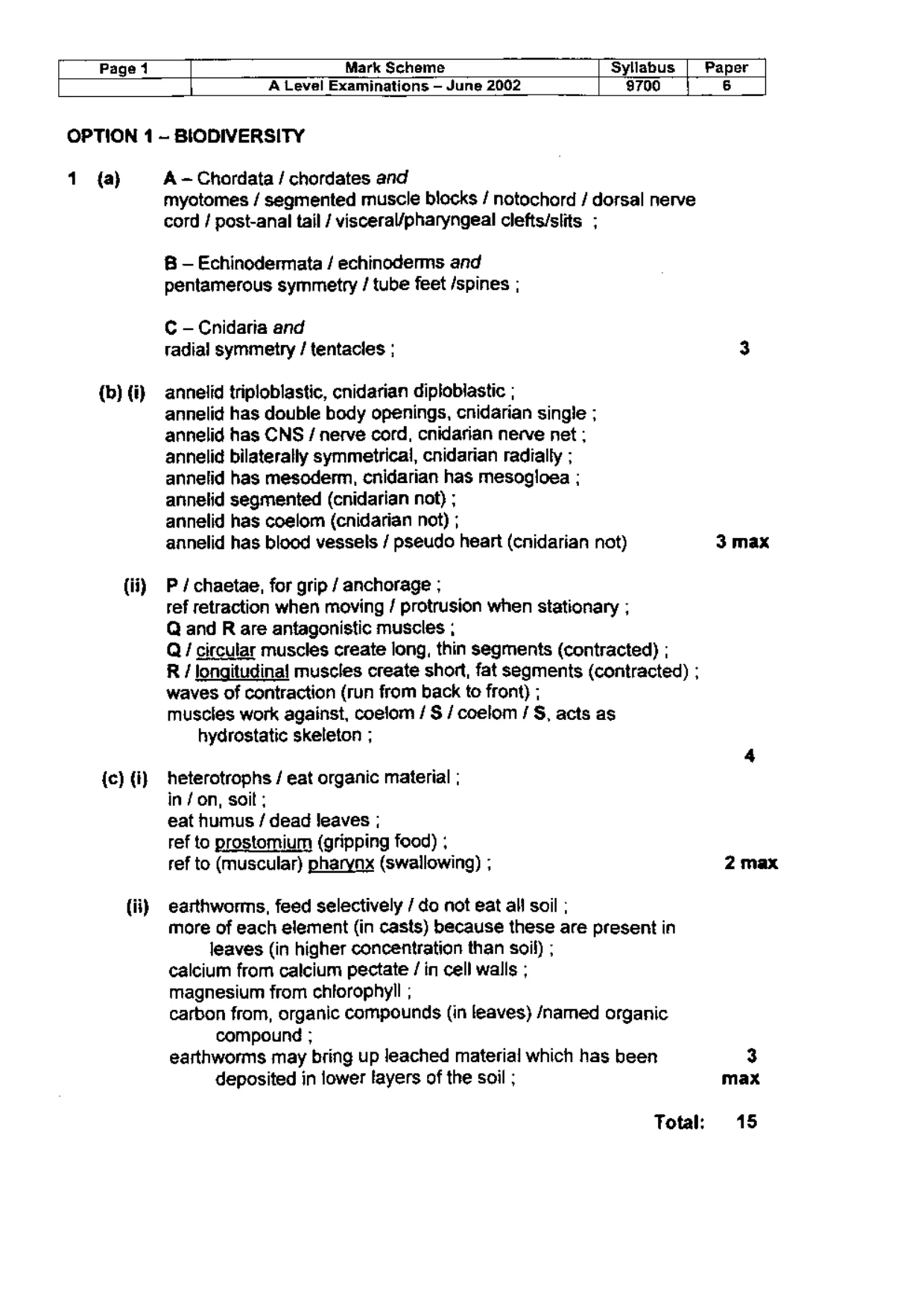 Mark scheme, page 2 of 18