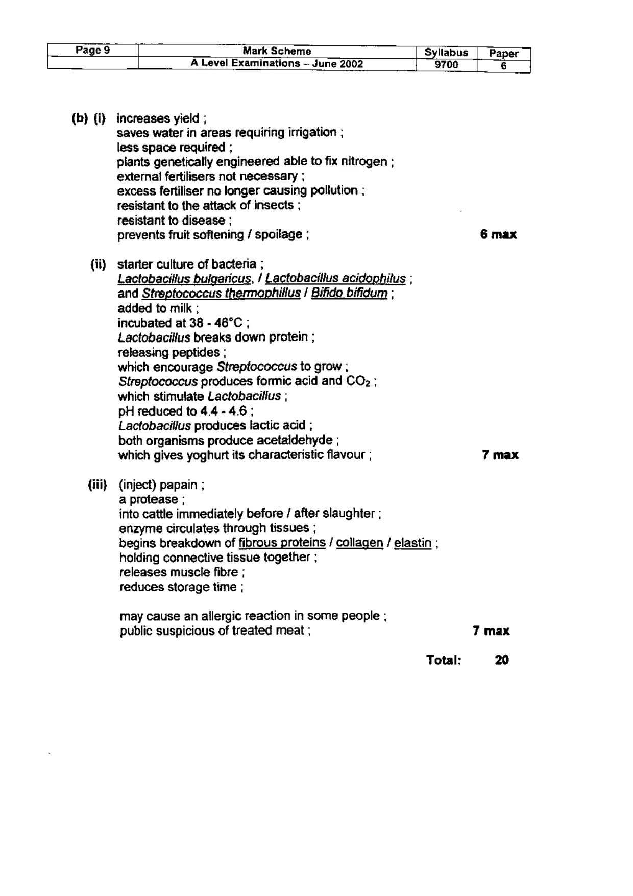Mark scheme, page 10 of 18