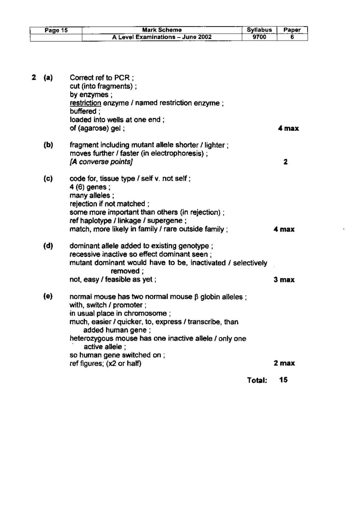 Mark scheme, page 16 of 18