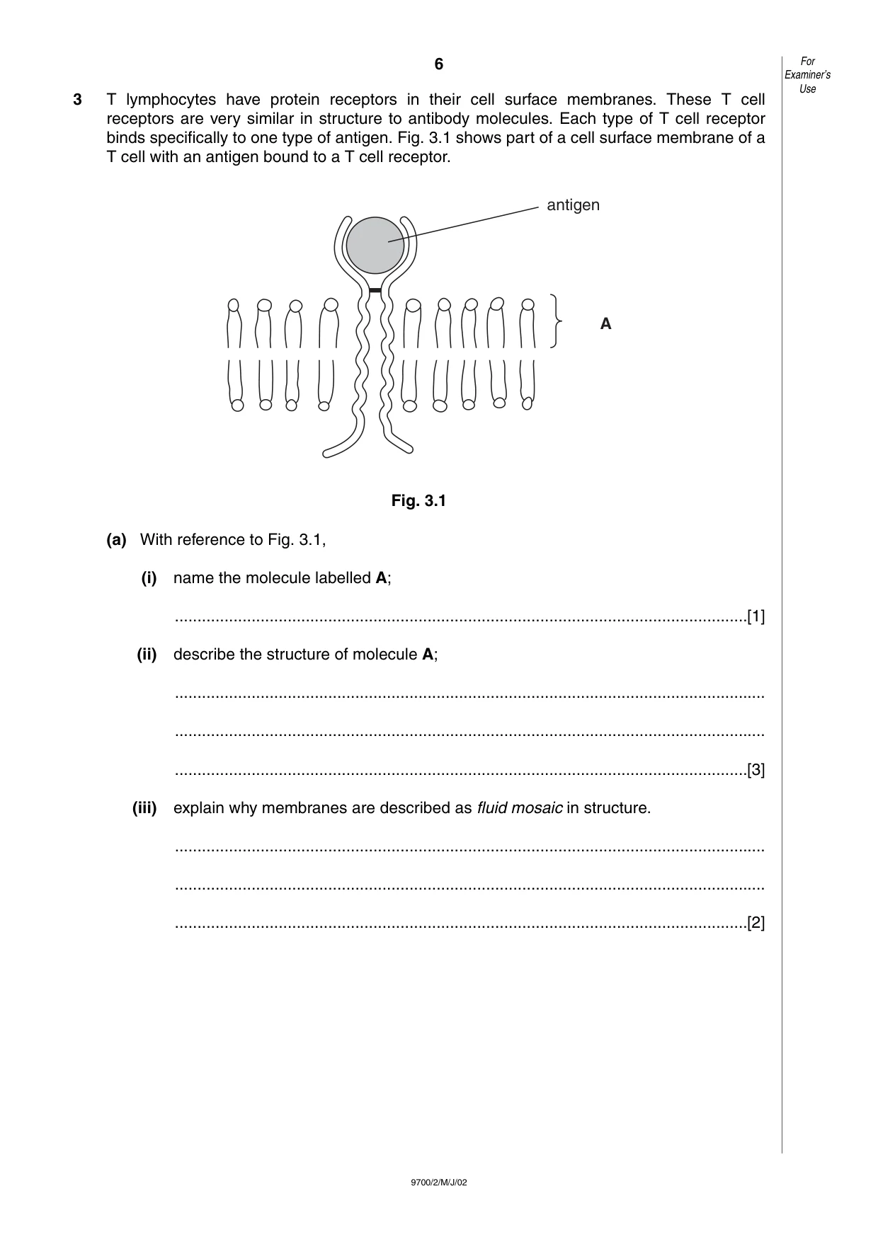 Cambridge A Level Biology 9700 2002 May/June Paper 2 · Variant 1 question paper, page 6 of 12