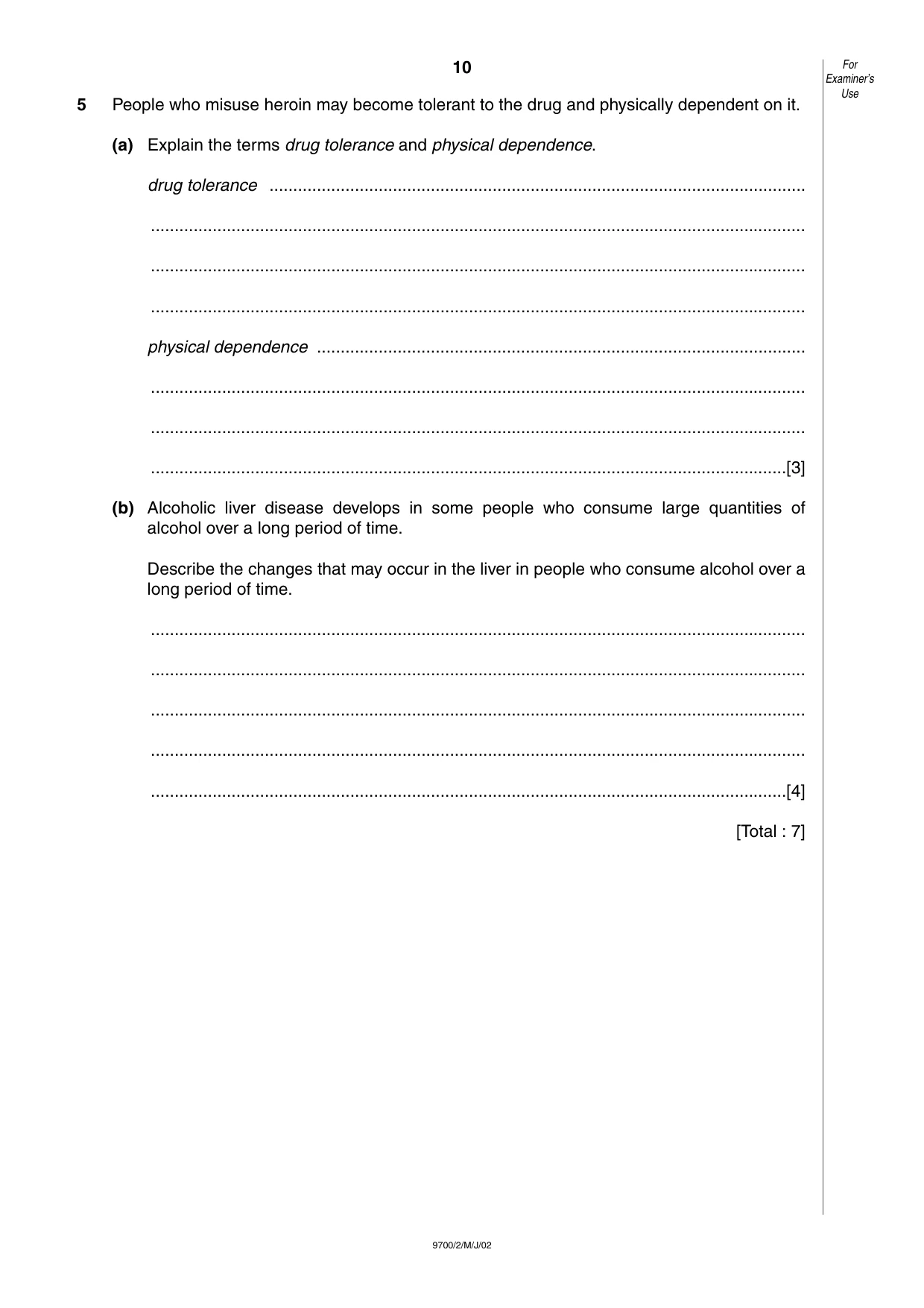 Cambridge A Level Biology 9700 2002 May/June Paper 2 · Variant 1 question paper, page 10 of 12
