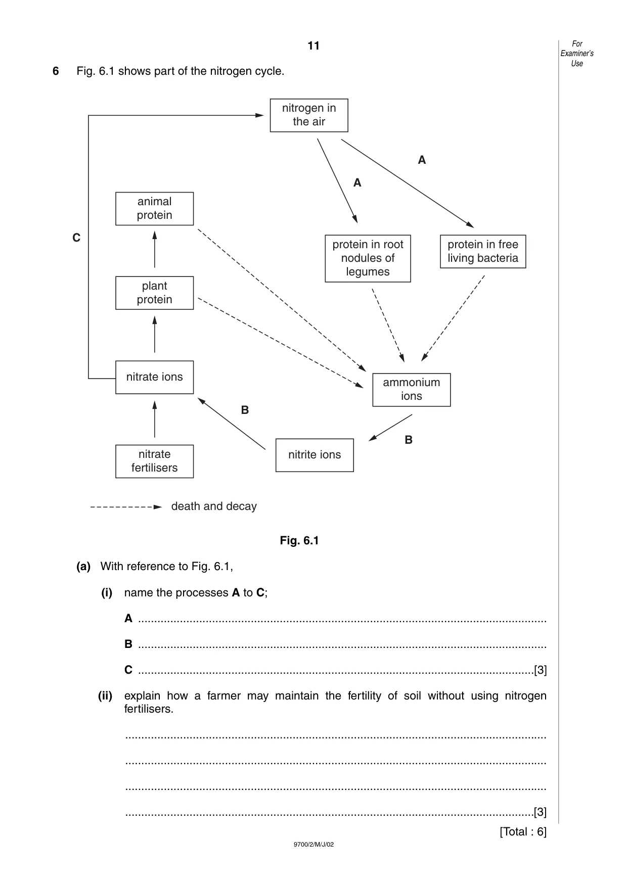 Cambridge A Level Biology 9700 2002 May/June Paper 2 · Variant 1 question paper, page 11 of 12