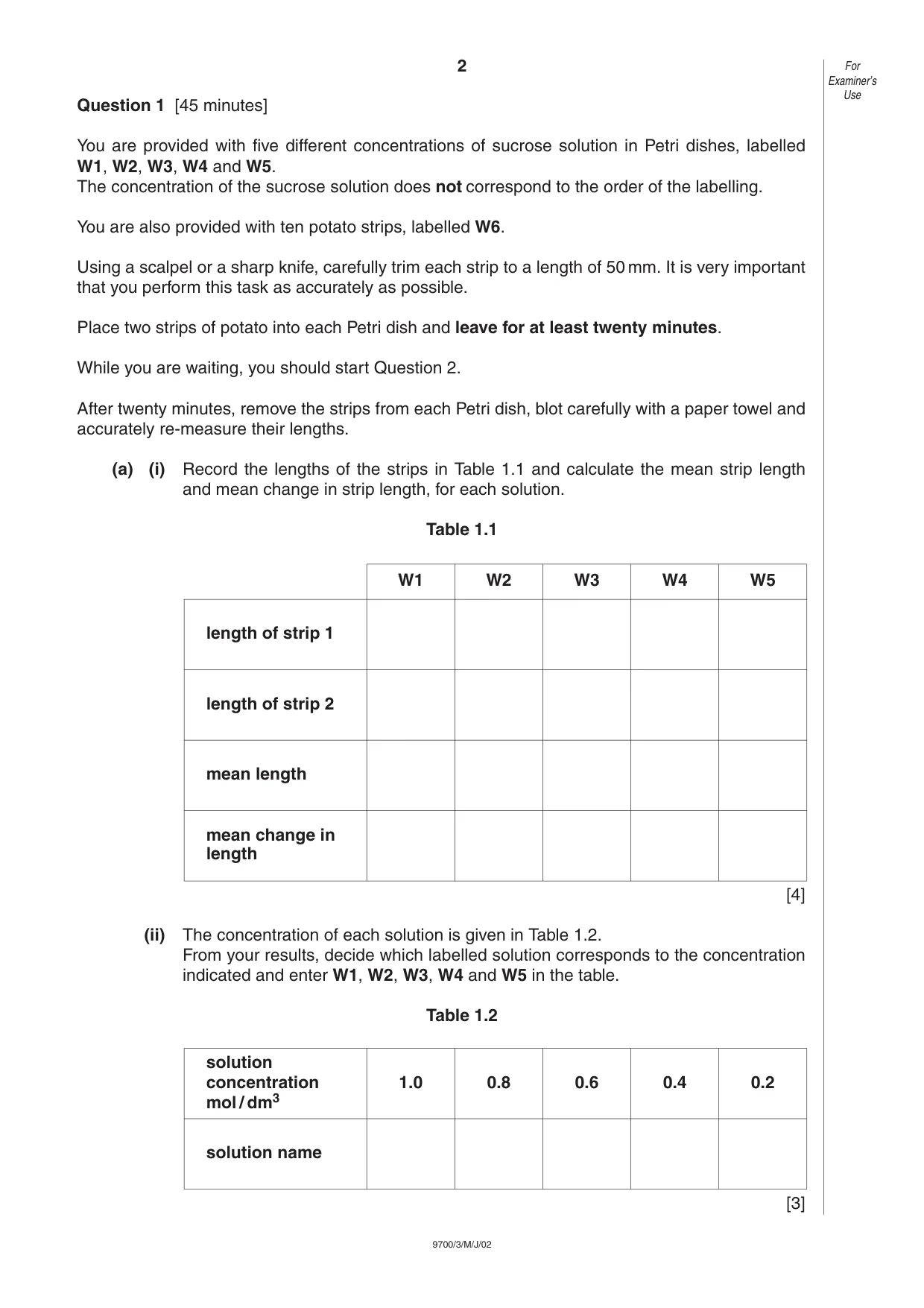 Cambridge A Level Biology 9700 2002 May/June Paper 3 · Variant 1 question paper, page 2 of 8