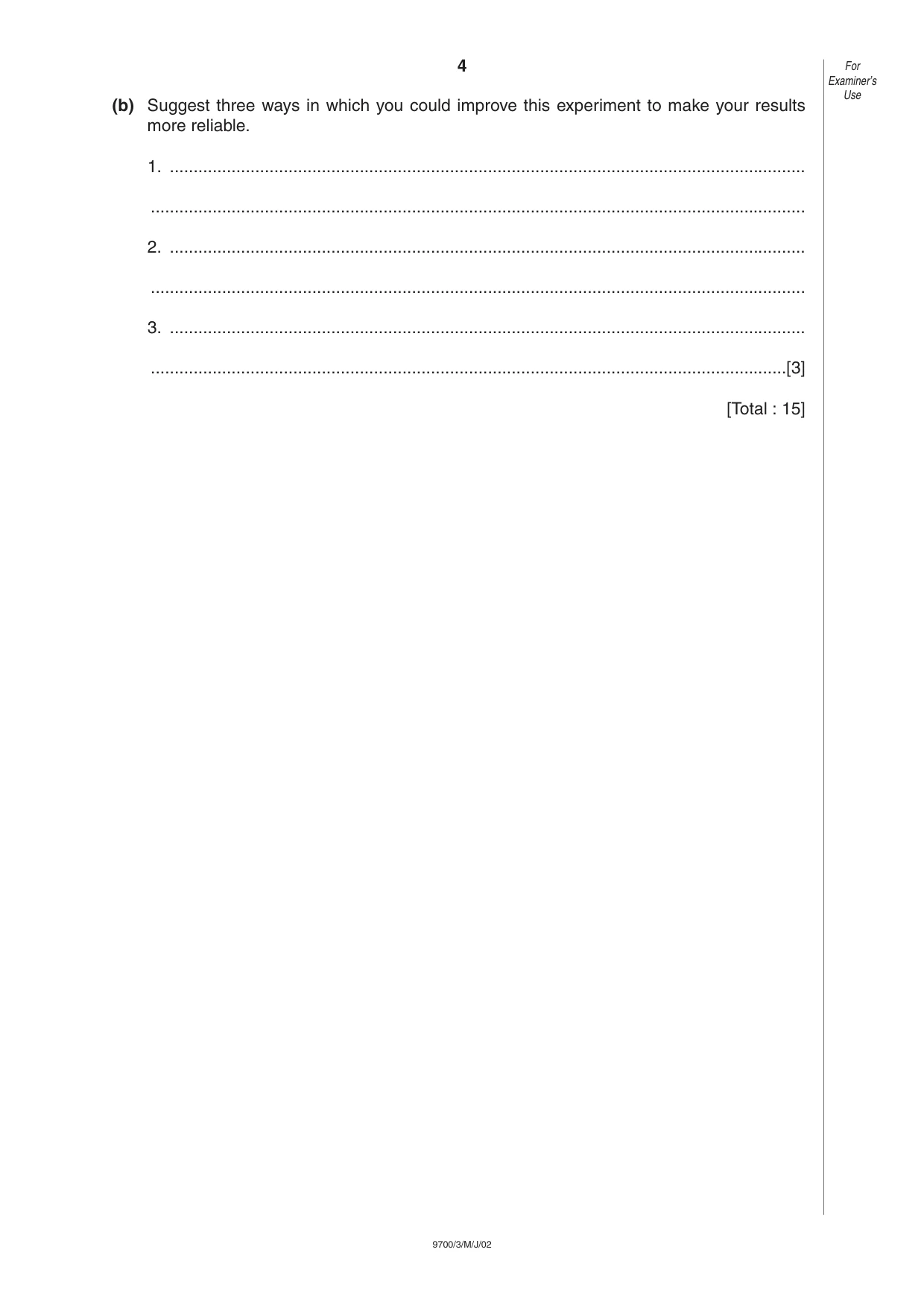 Cambridge A Level Biology 9700 2002 May/June Paper 3 · Variant 1 question paper, page 4 of 8
