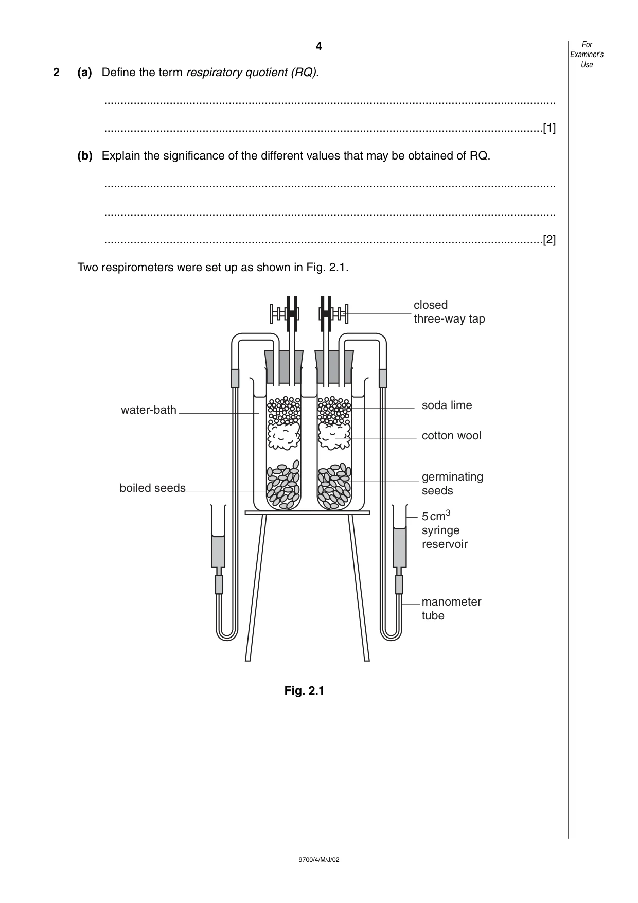 Cambridge A Level Biology 9700 2002 May/June Paper 4 · Variant 1 question paper, page 4 of 12