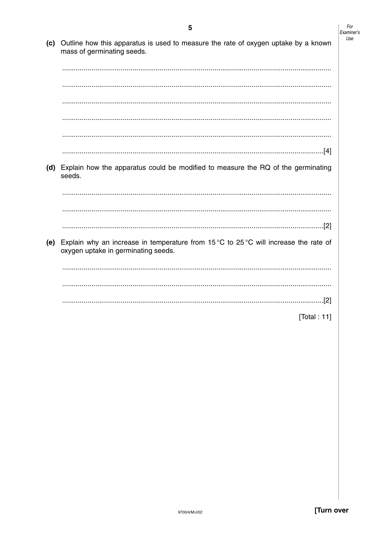 Cambridge A Level Biology 9700 2002 May/June Paper 4 · Variant 1 question paper, page 5 of 12