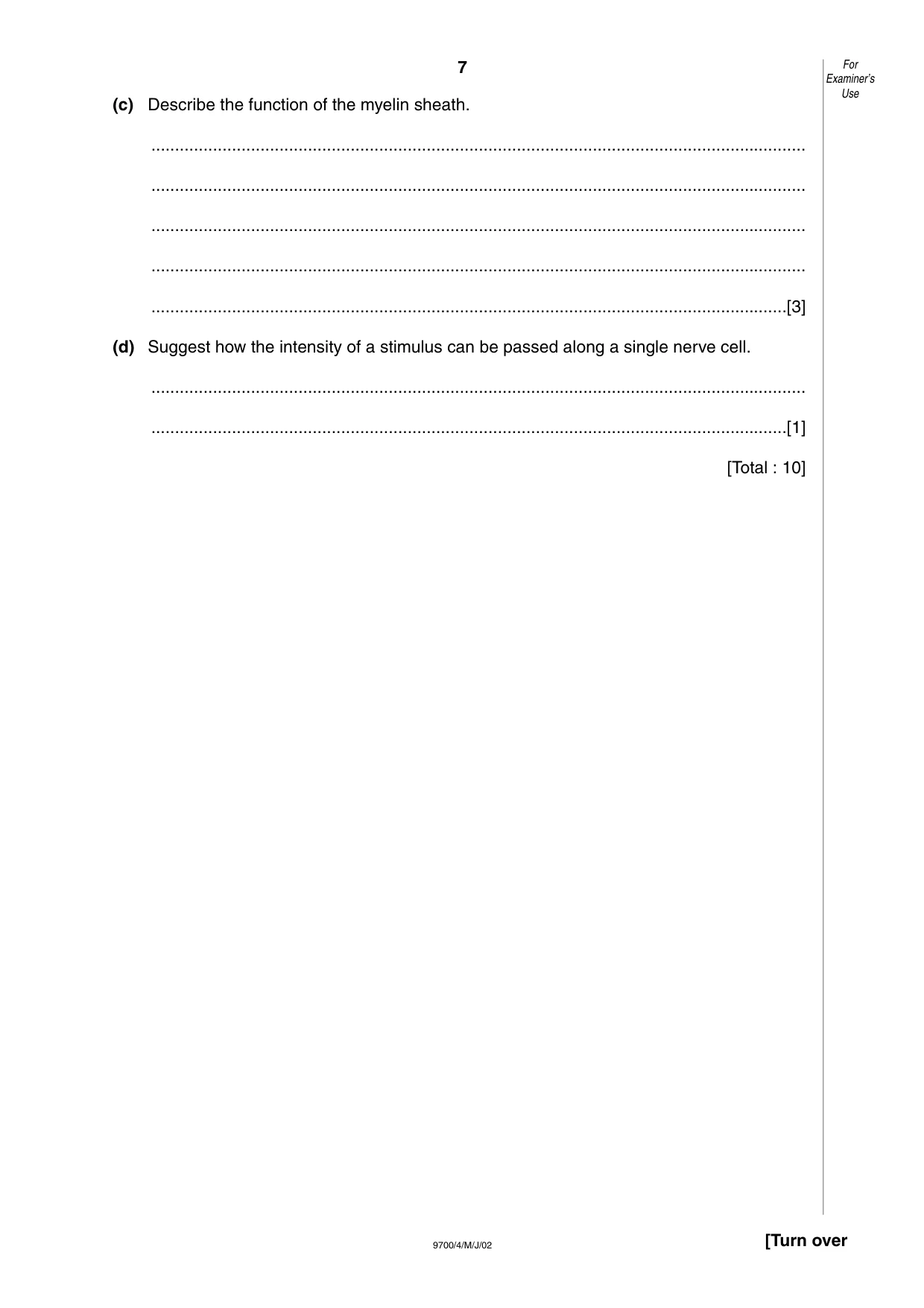 Cambridge A Level Biology 9700 2002 May/June Paper 4 · Variant 1 question paper, page 7 of 12