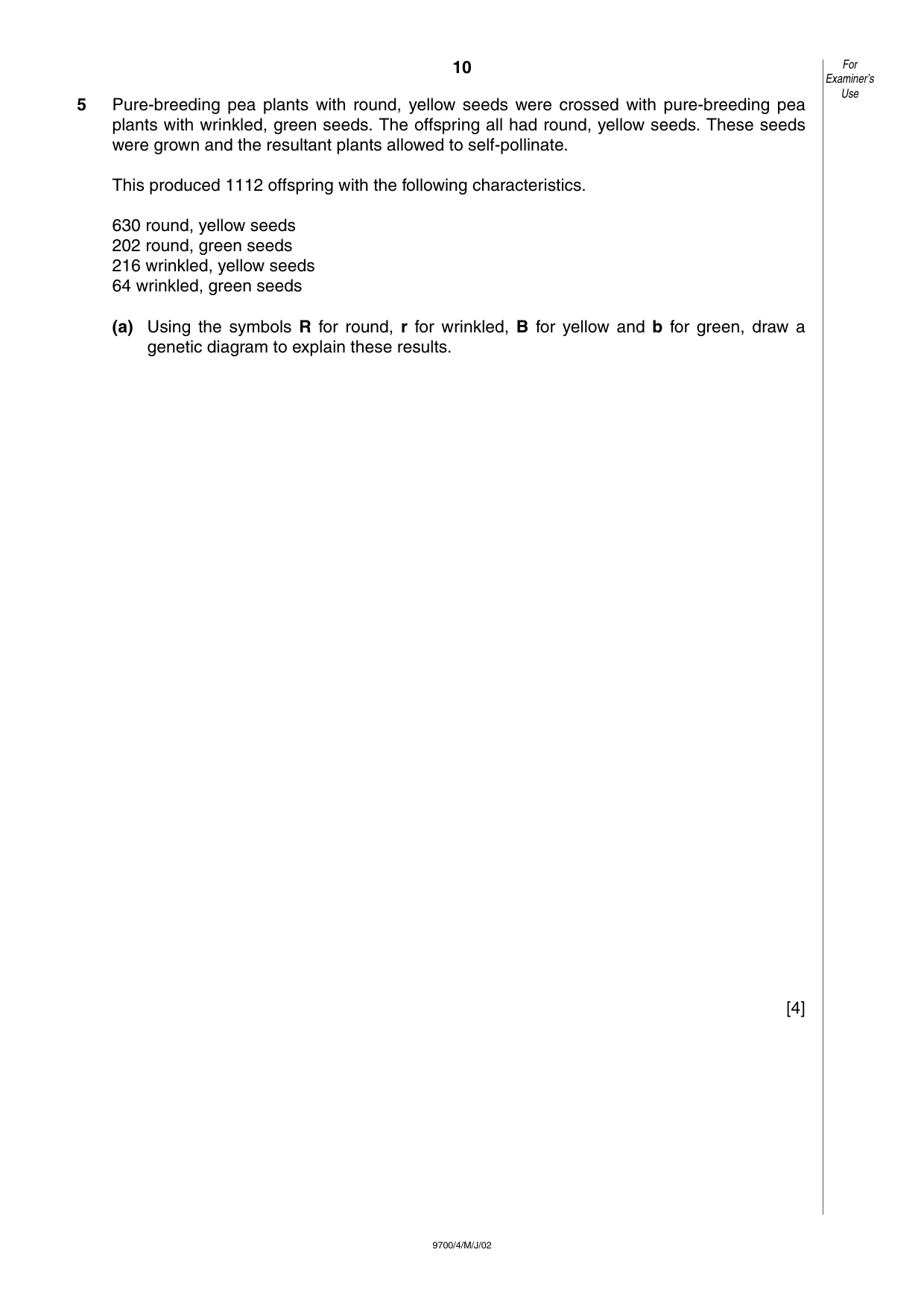 Cambridge A Level Biology 9700 2002 May/June Paper 4 · Variant 1 question paper, page 10 of 12
