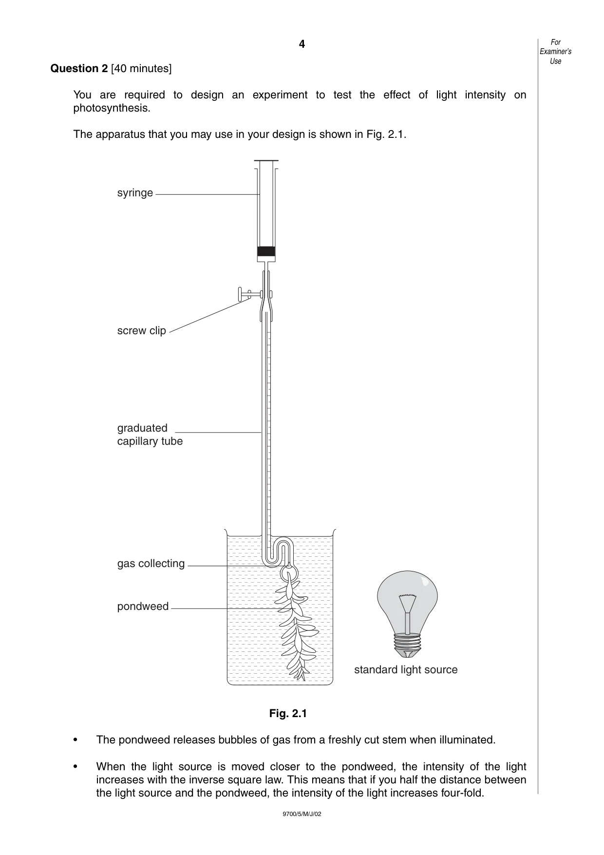 Cambridge A Level Biology 9700 2002 May/June Paper 5 · Variant 1 question paper, page 4 of 8