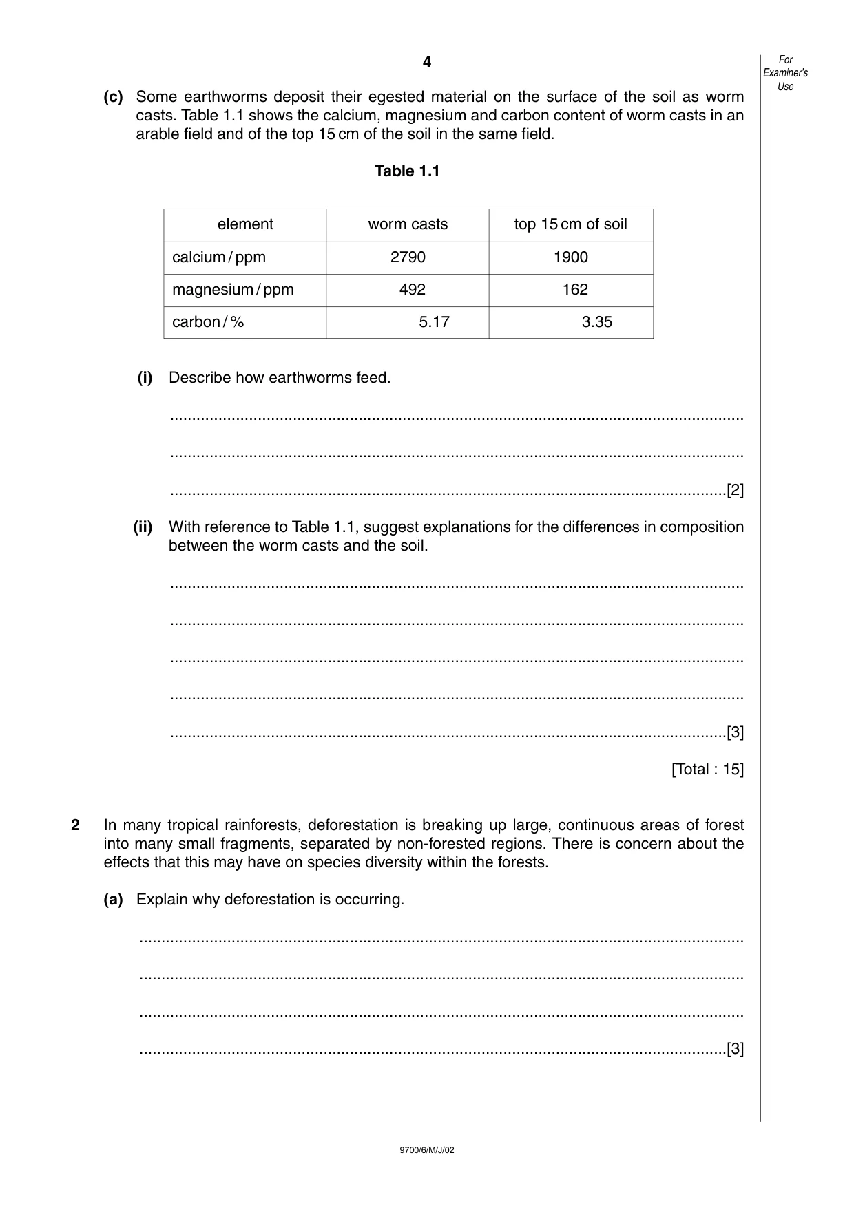 Cambridge A Level Biology 9700 2002 May/June Paper 6 · Variant 1 question paper, page 4 of 24