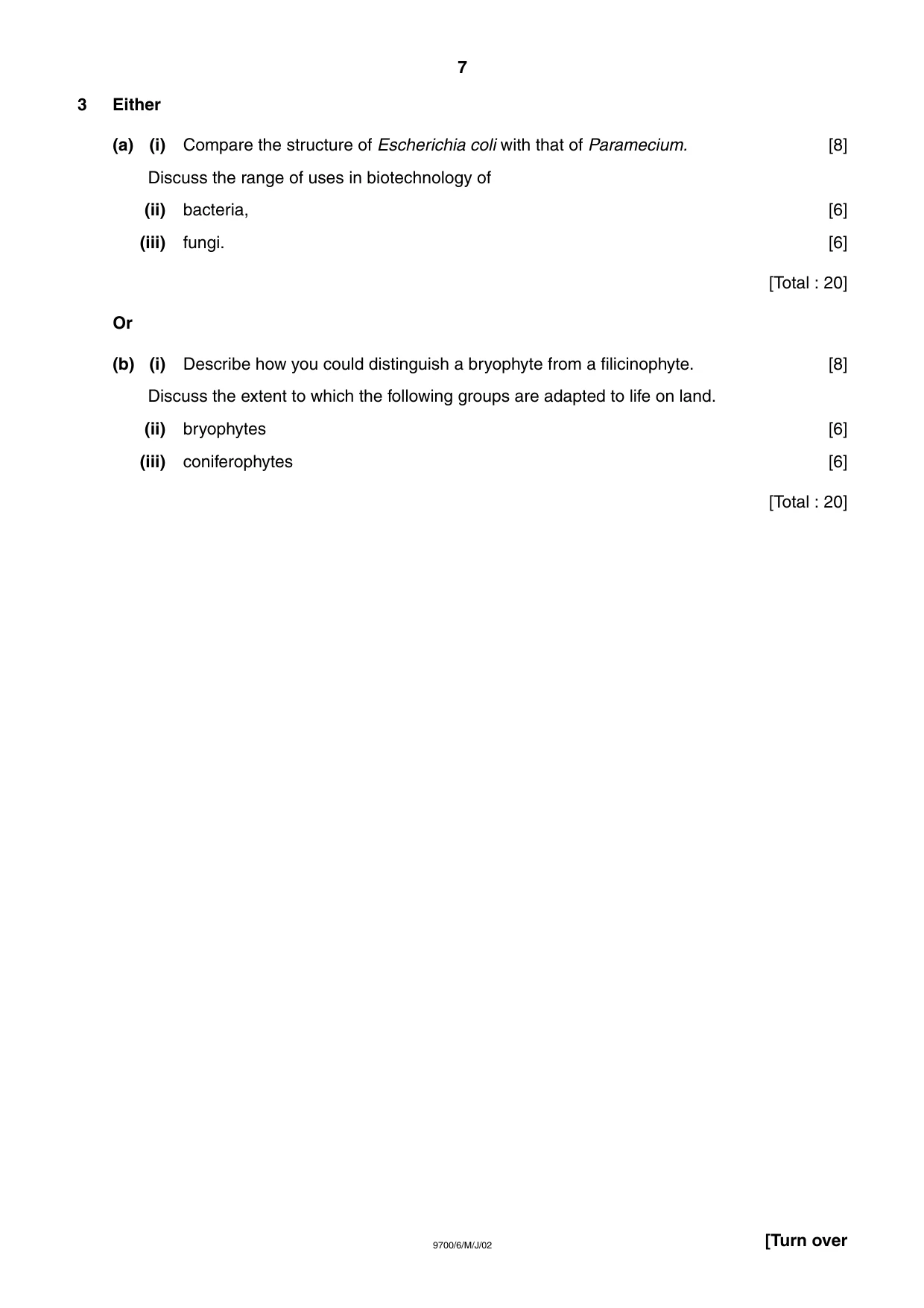 Cambridge A Level Biology 9700 2002 May/June Paper 6 · Variant 1 question paper, page 7 of 24