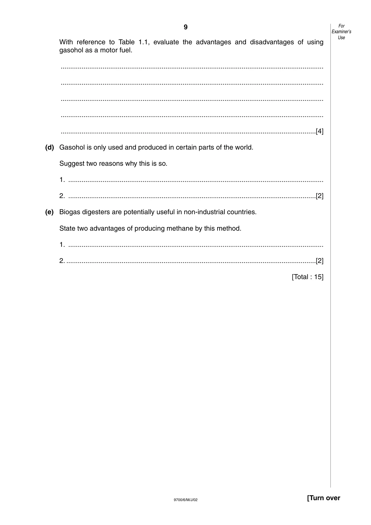Cambridge A Level Biology 9700 2002 May/June Paper 6 · Variant 1 question paper, page 9 of 24