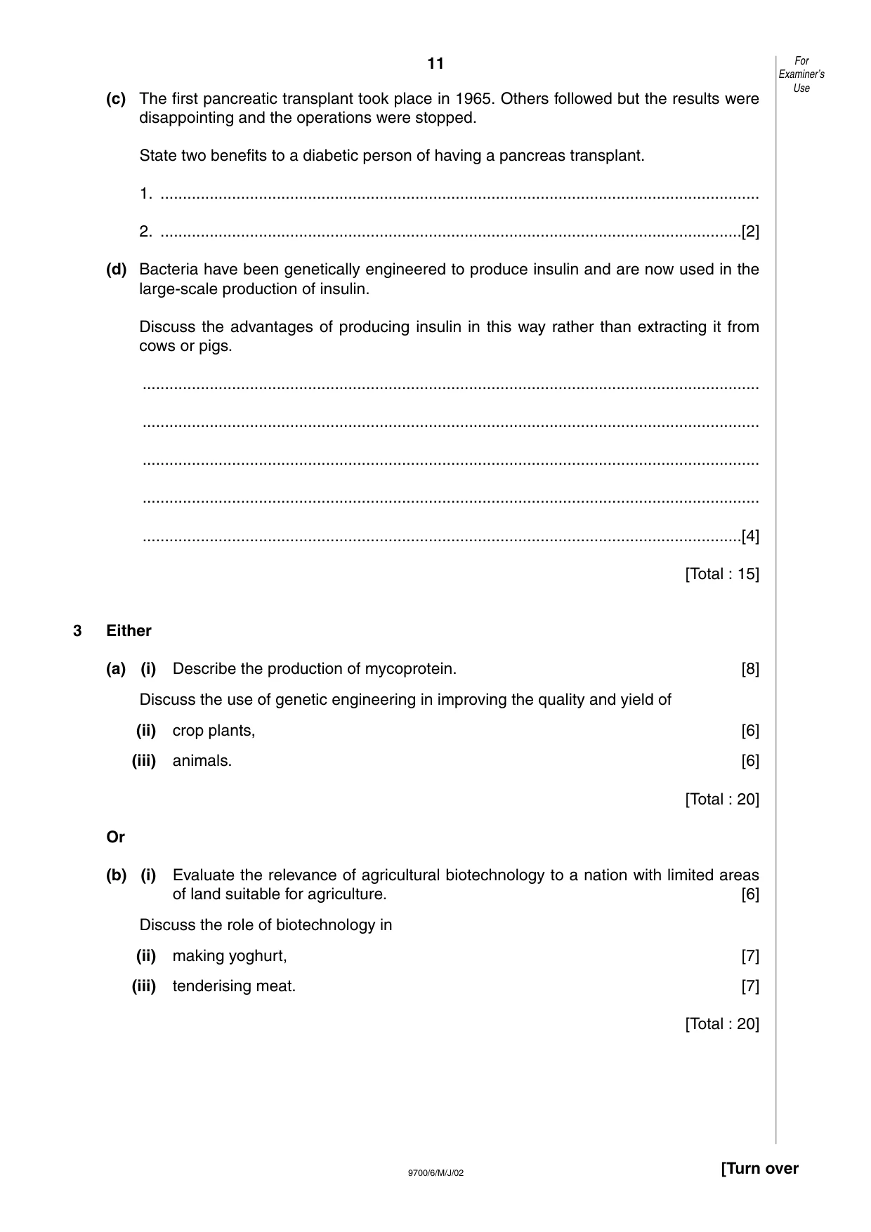 Cambridge A Level Biology 9700 2002 May/June Paper 6 · Variant 1 question paper, page 11 of 24