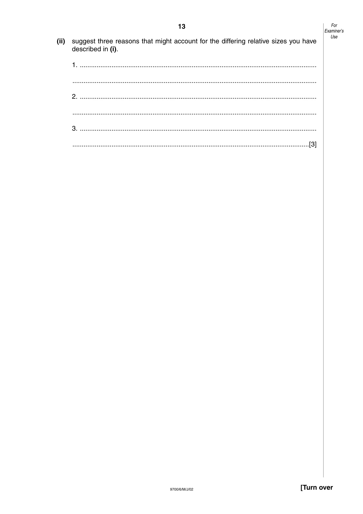 Cambridge A Level Biology 9700 2002 May/June Paper 6 · Variant 1 question paper, page 13 of 24