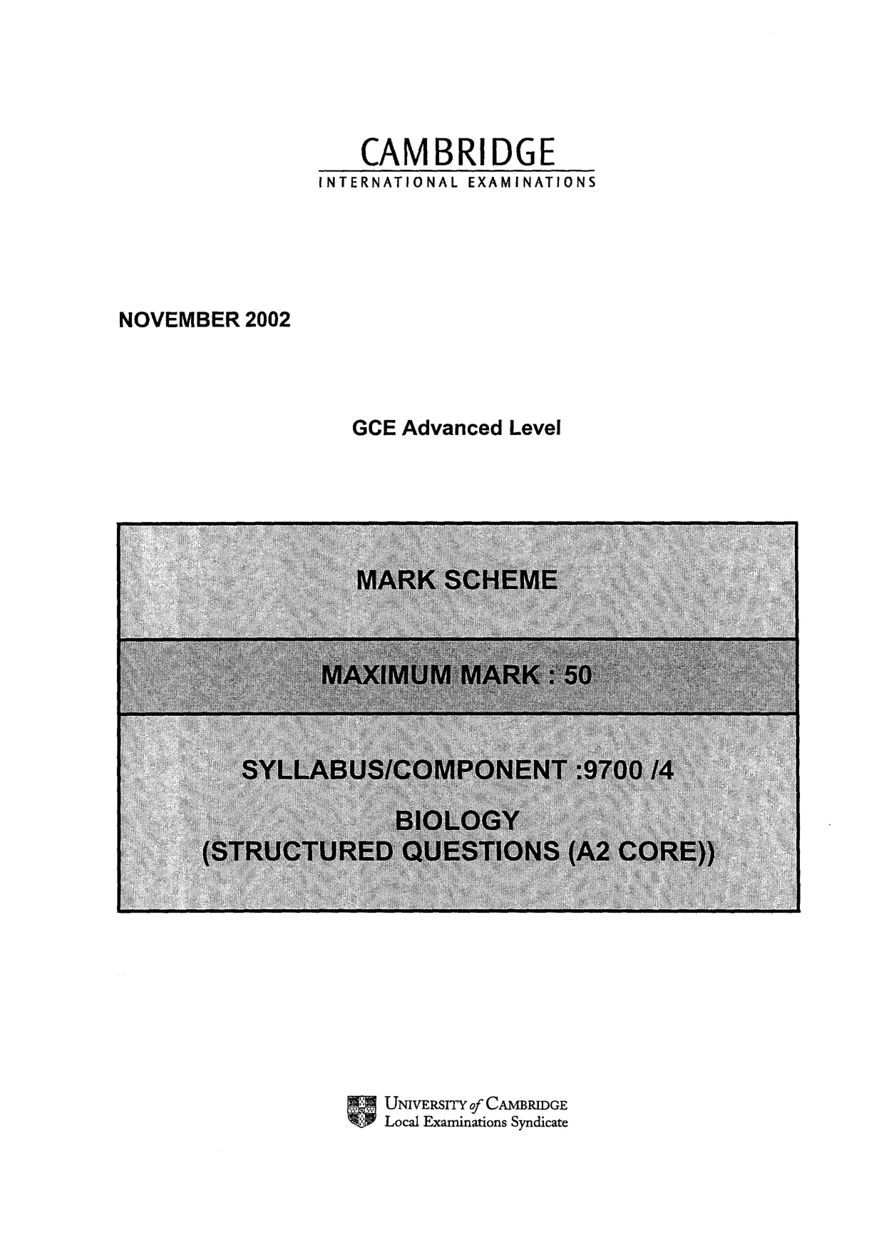 Mark scheme, page 1 of 5