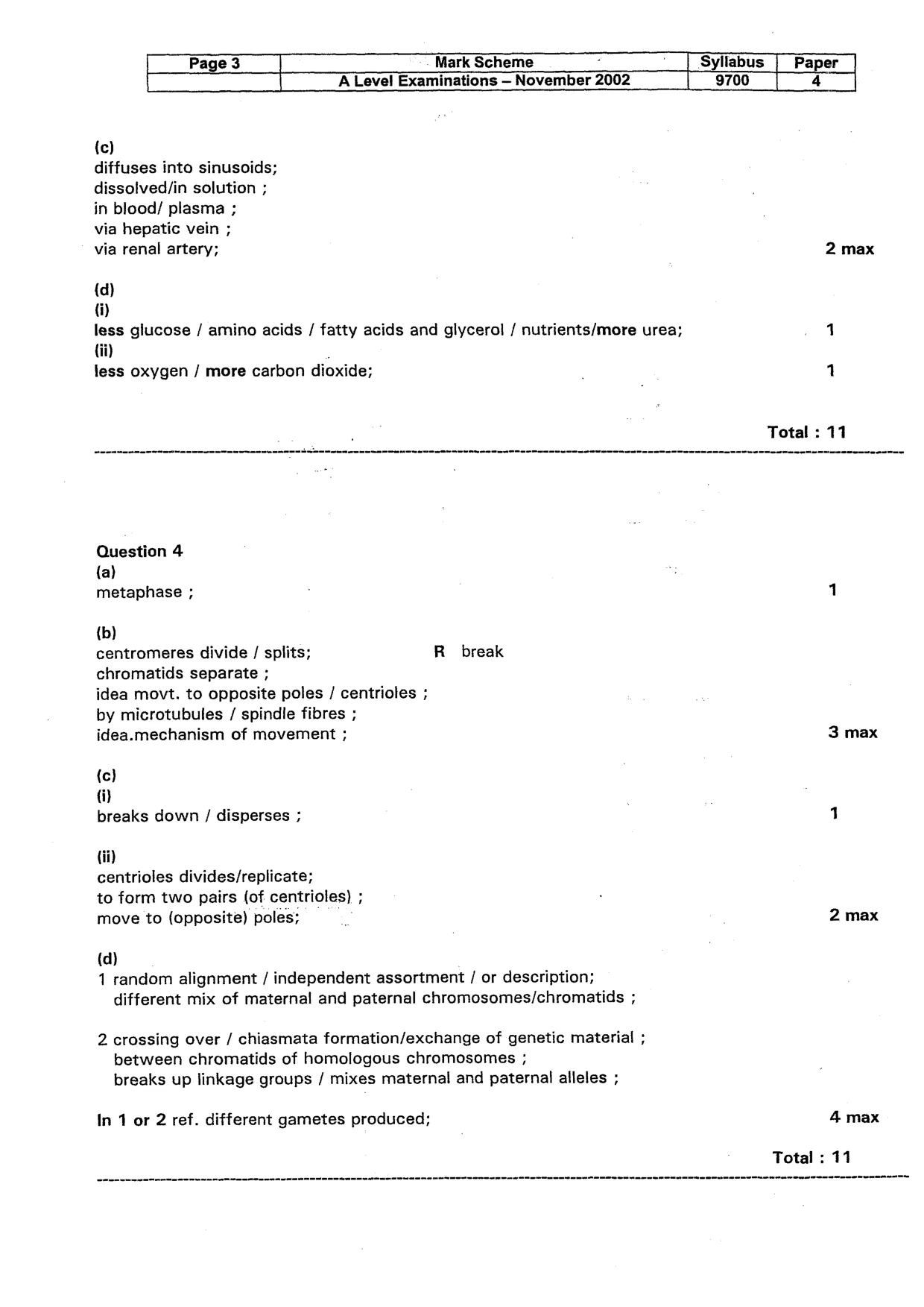 Mark scheme, page 4 of 5