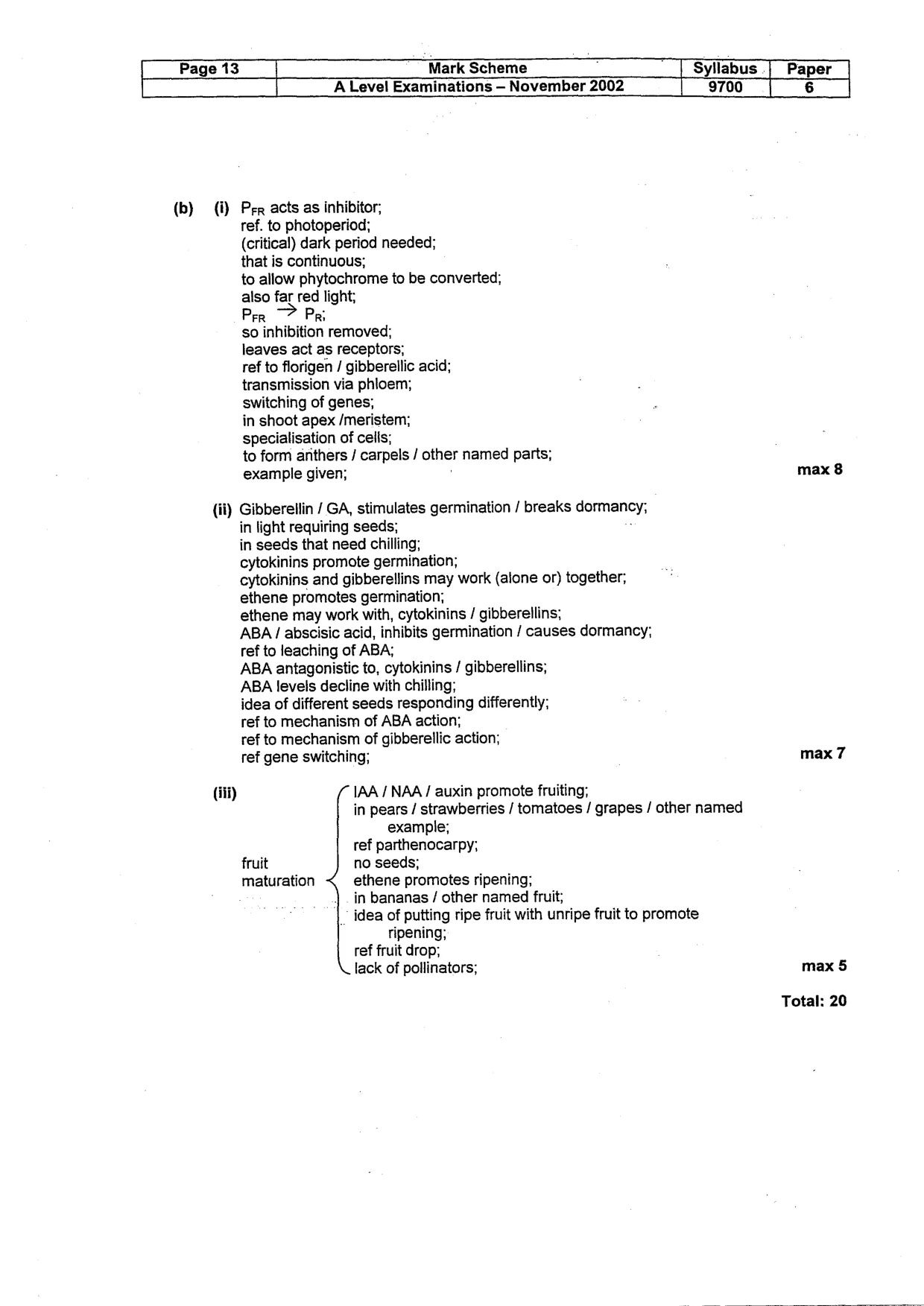 Mark scheme, page 14 of 17