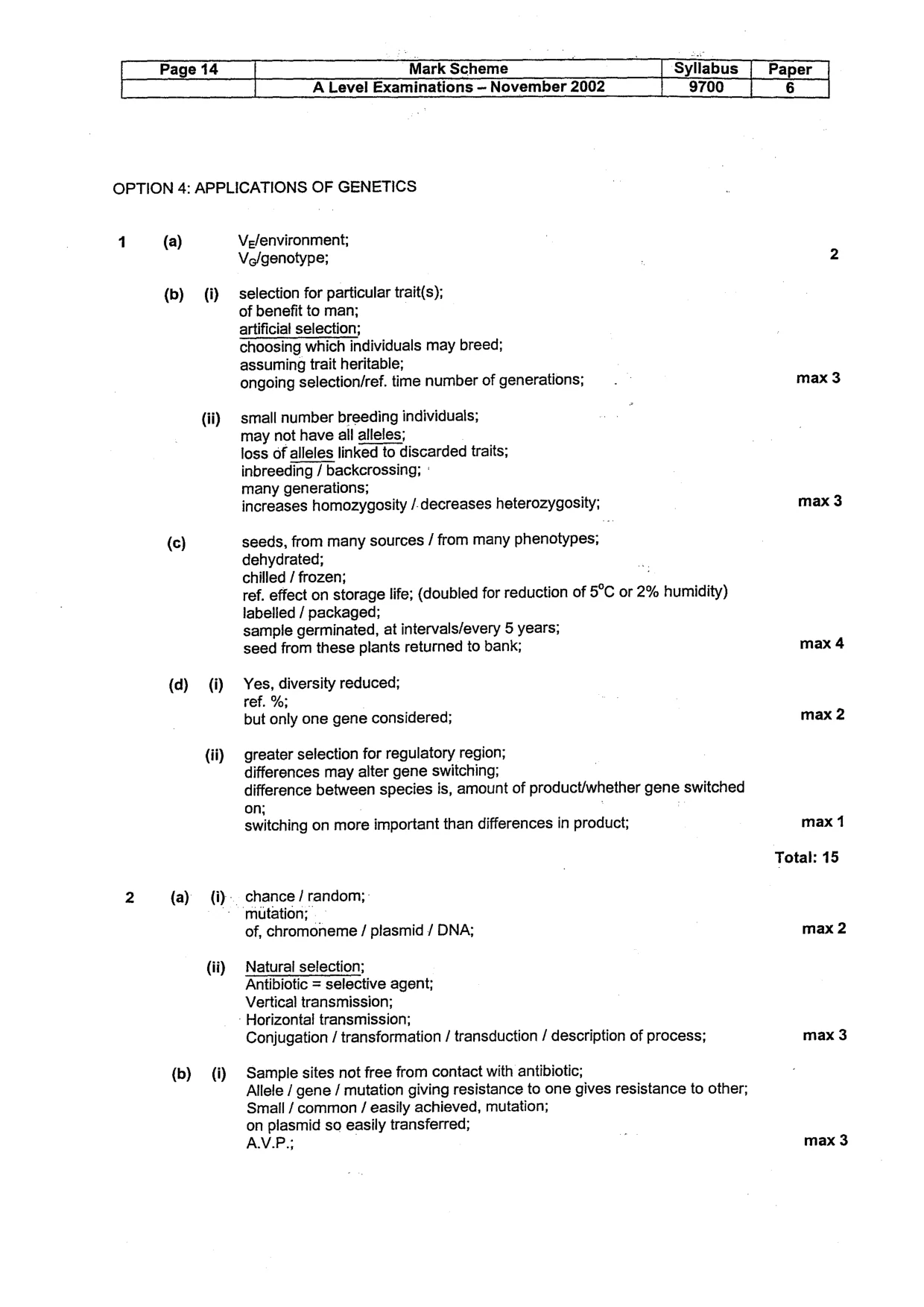 Mark scheme, page 15 of 17
