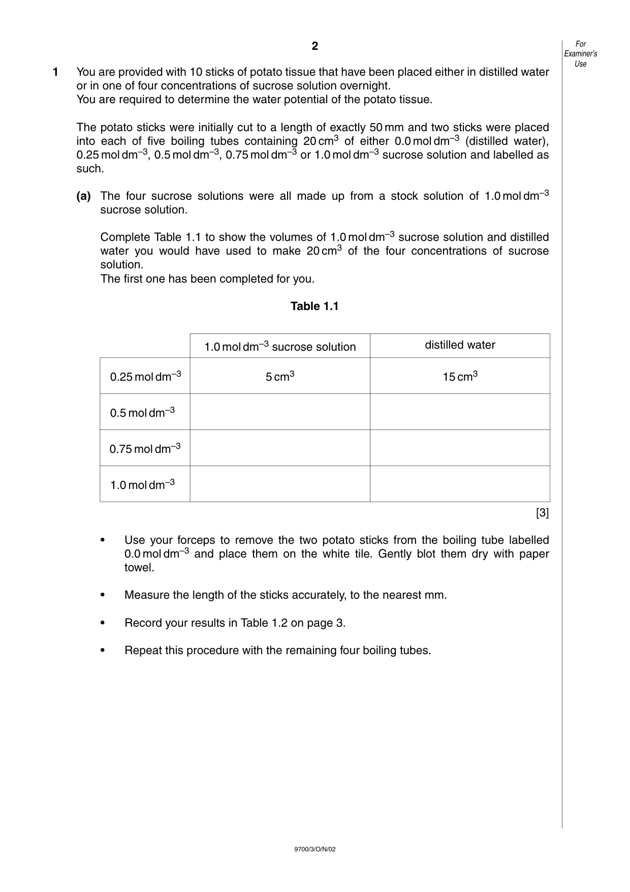 Cambridge A Level Biology 9700 2002 Oct/Nov Paper 3 · Variant 1 question paper, page 2 of 8