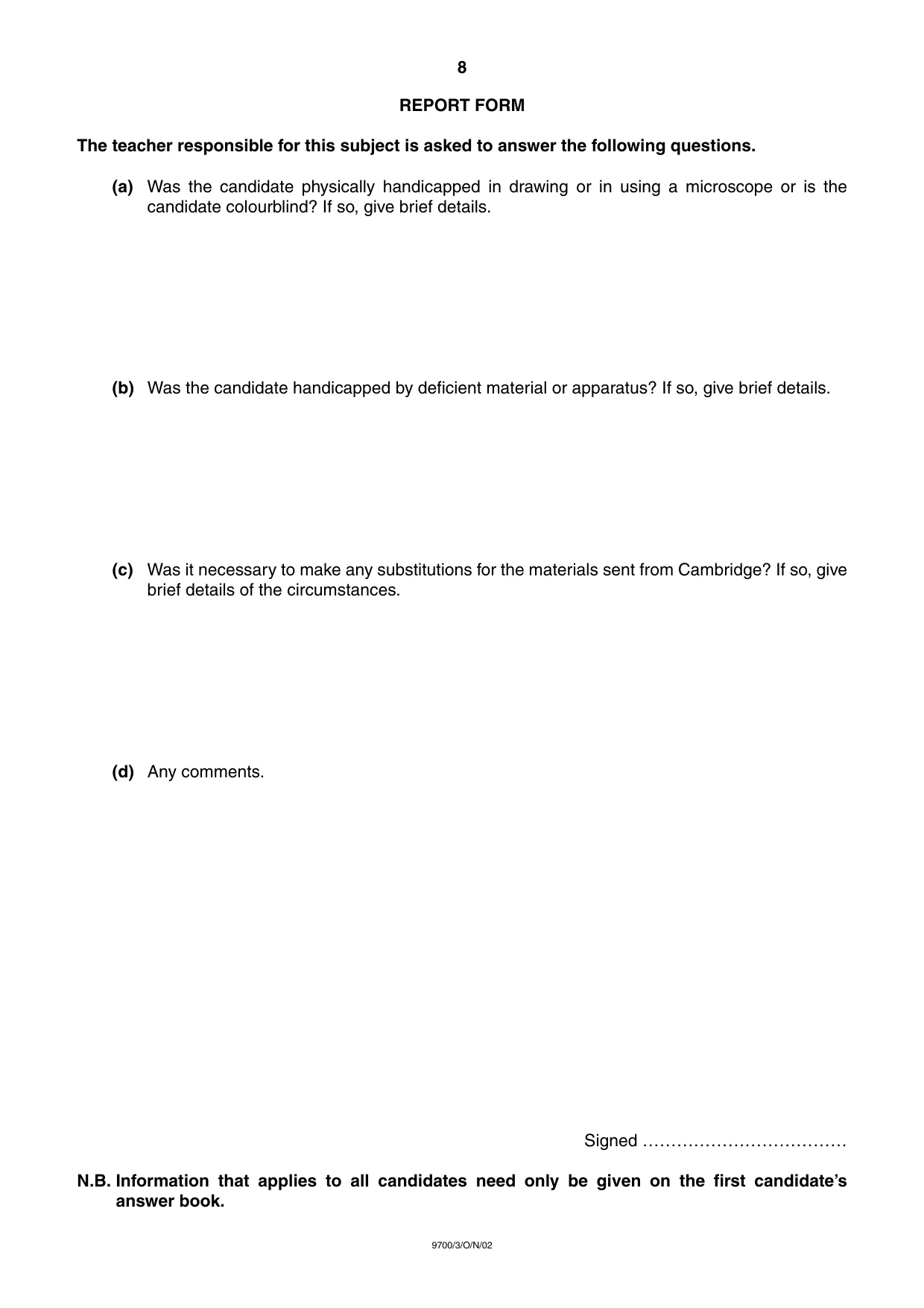 Cambridge A Level Biology 9700 2002 Oct/Nov Paper 3 · Variant 1 question paper, page 8 of 8