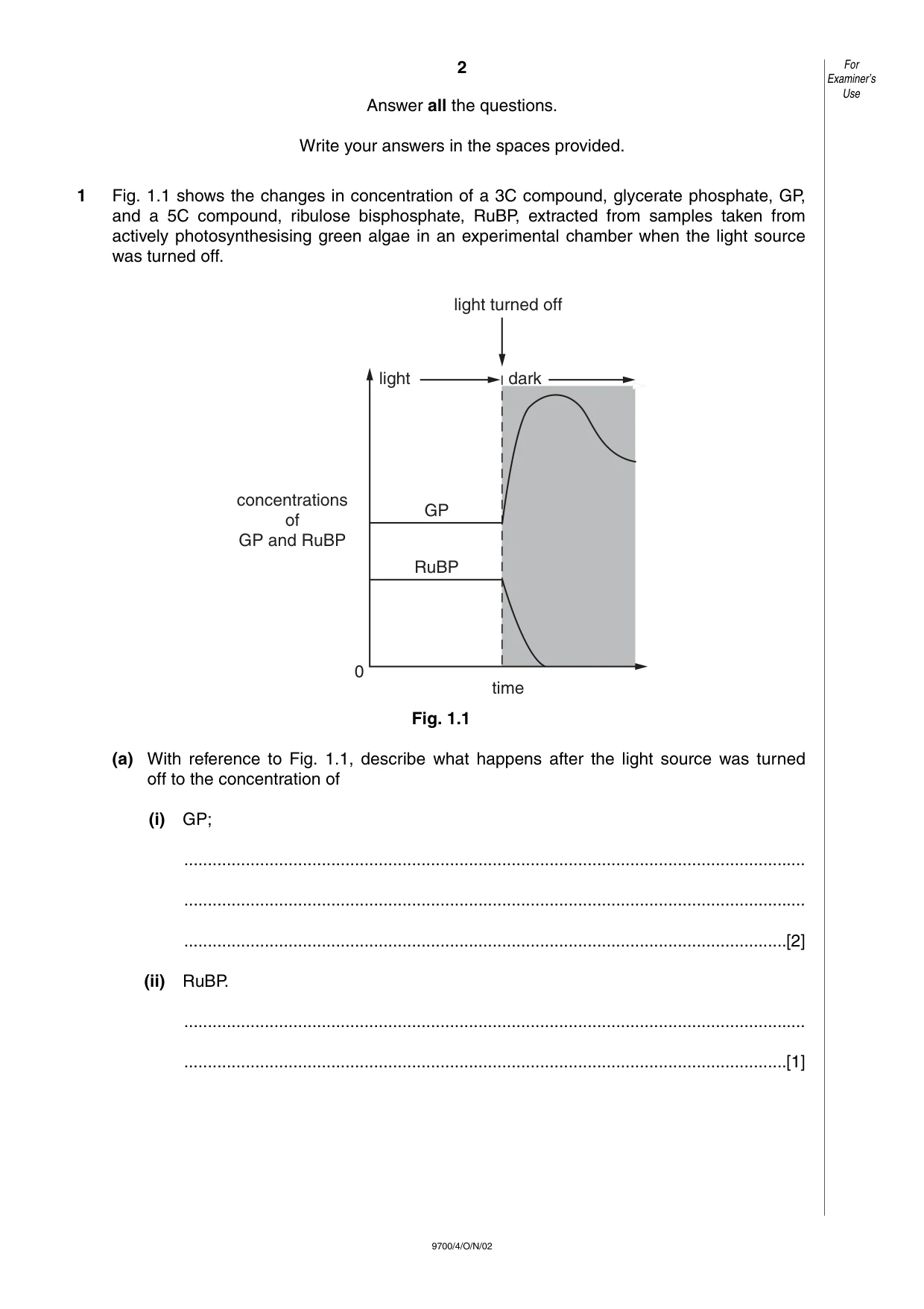 Cambridge A Level Biology 9700 2002 Oct/Nov Paper 4 · Variant 1 question paper, page 2 of 12