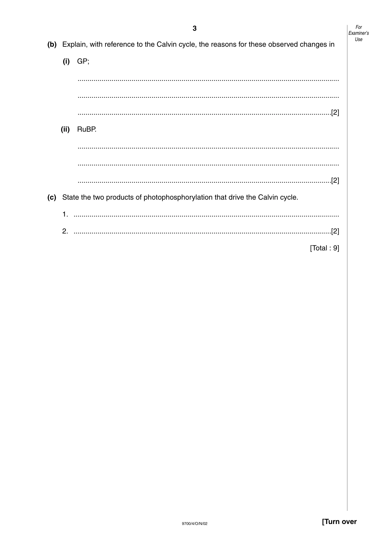 Cambridge A Level Biology 9700 2002 Oct/Nov Paper 4 · Variant 1 question paper, page 3 of 12