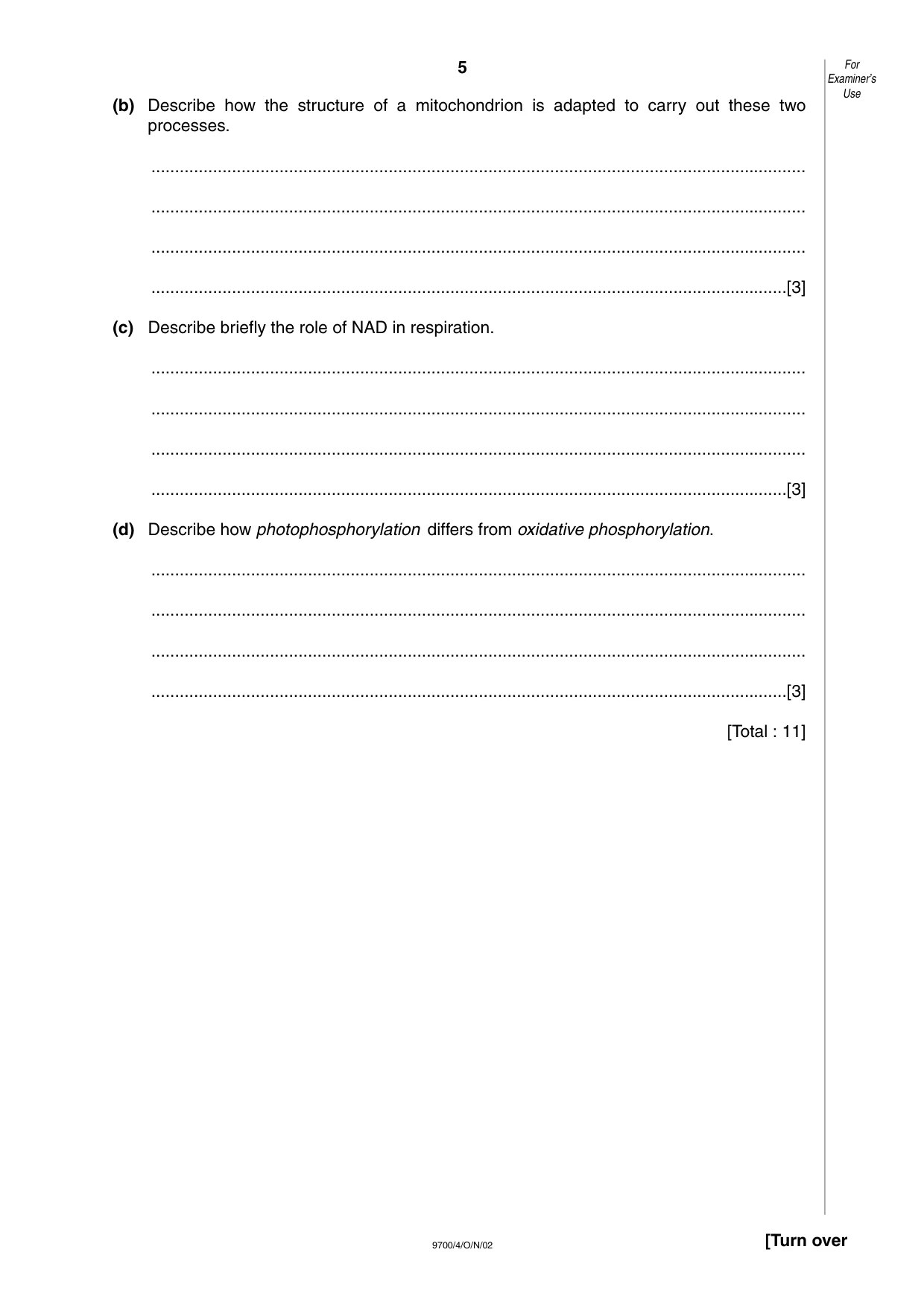 Cambridge A Level Biology 9700 2002 Oct/Nov Paper 4 · Variant 1 question paper, page 5 of 12