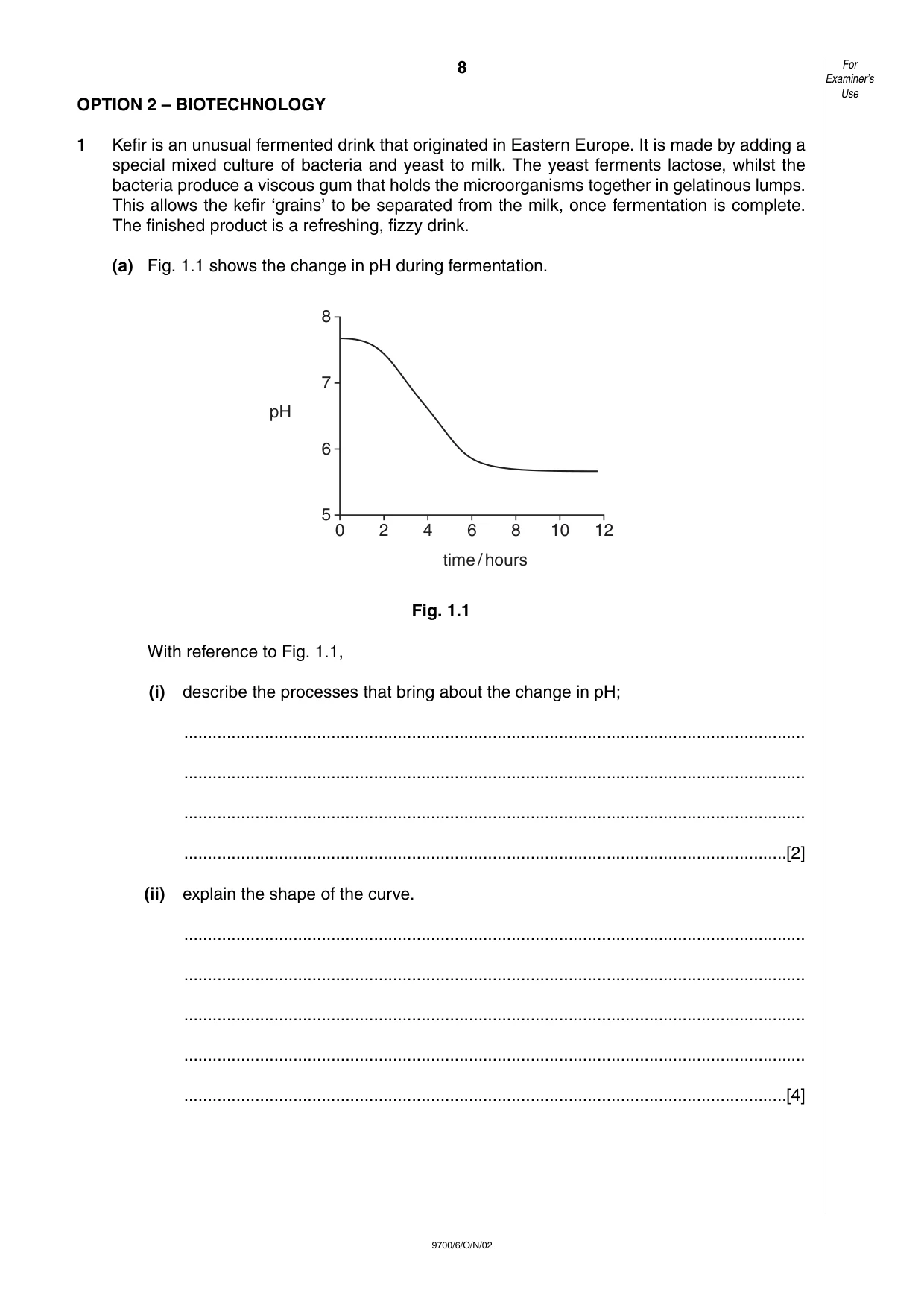 Cambridge A Level Biology 9700 2002 Oct/Nov Paper 6 · Variant 1 question paper, page 8 of 24
