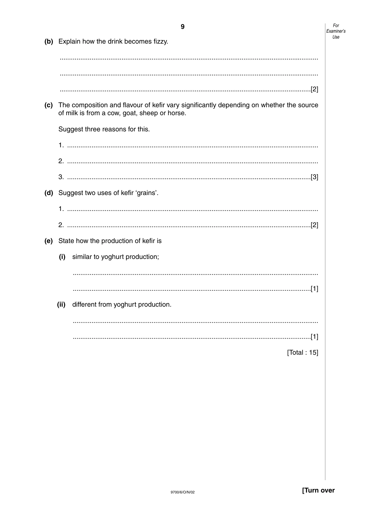Cambridge A Level Biology 9700 2002 Oct/Nov Paper 6 · Variant 1 question paper, page 9 of 24
