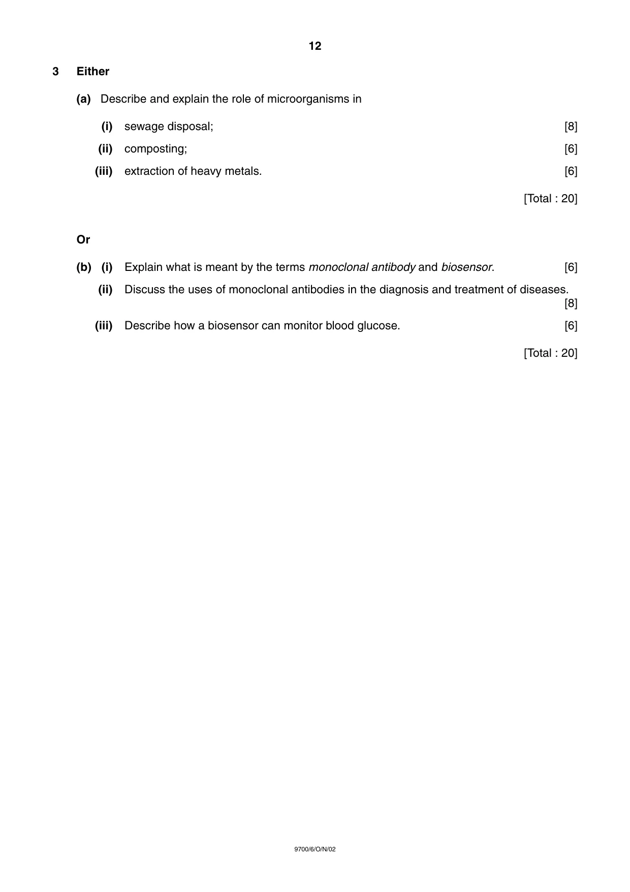 Cambridge A Level Biology 9700 2002 Oct/Nov Paper 6 · Variant 1 question paper, page 12 of 24