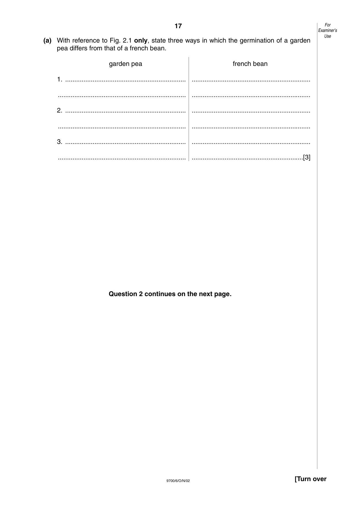 Cambridge A Level Biology 9700 2002 Oct/Nov Paper 6 · Variant 1 question paper, page 17 of 24