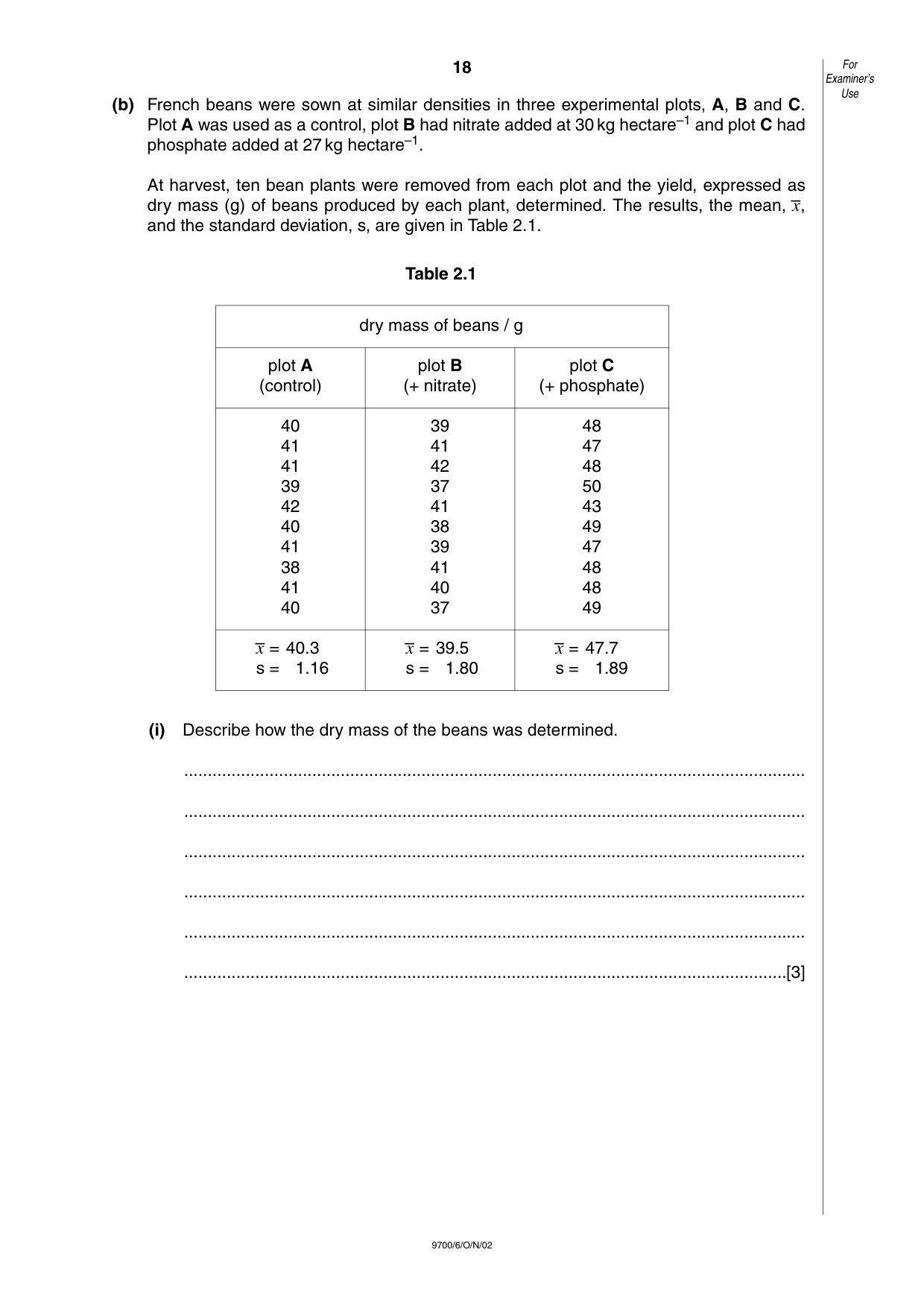 Cambridge A Level Biology 9700 2002 Oct/Nov Paper 6 · Variant 1 question paper, page 18 of 24