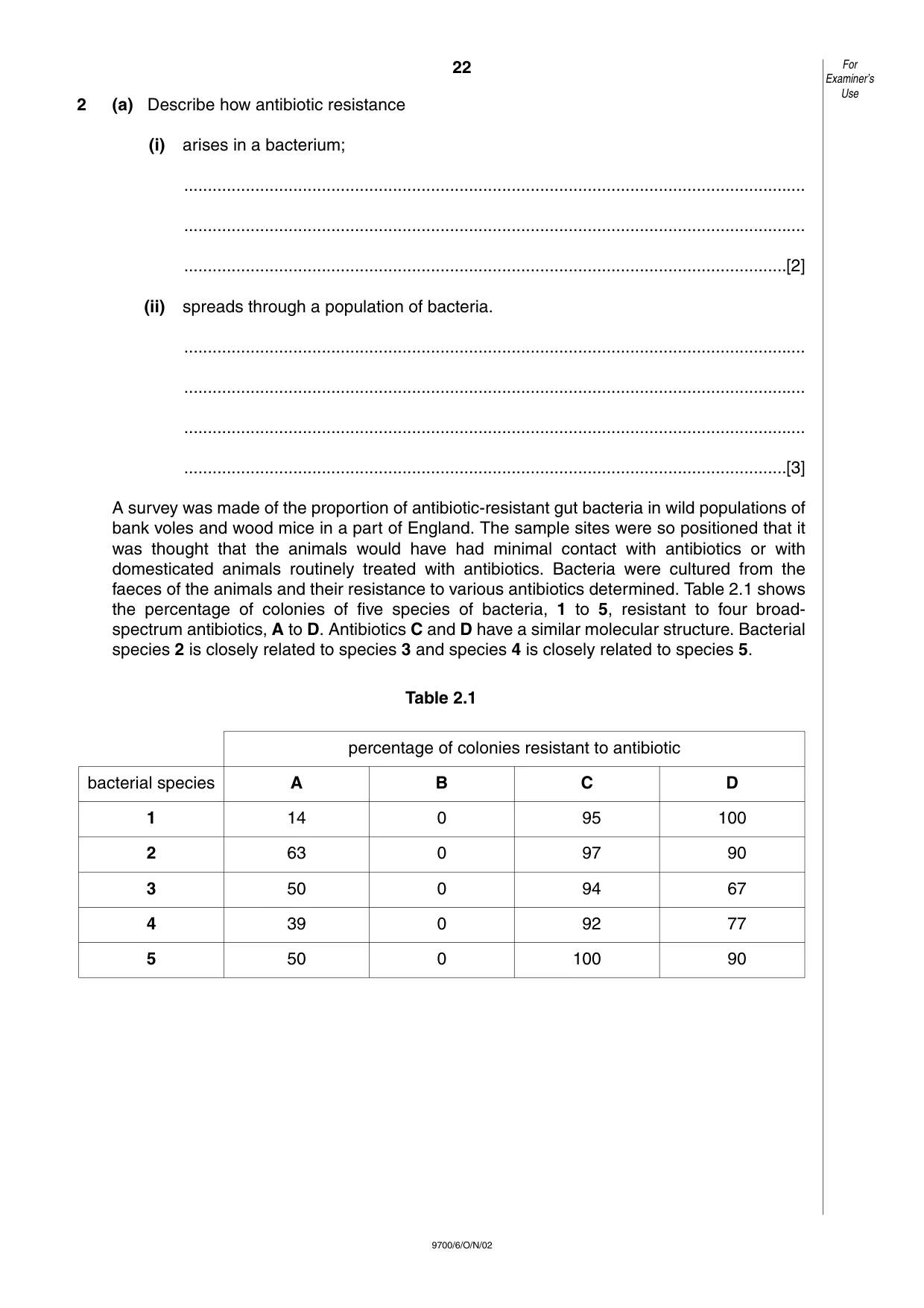Cambridge A Level Biology 9700 2002 Oct/Nov Paper 6 · Variant 1 question paper, page 22 of 24