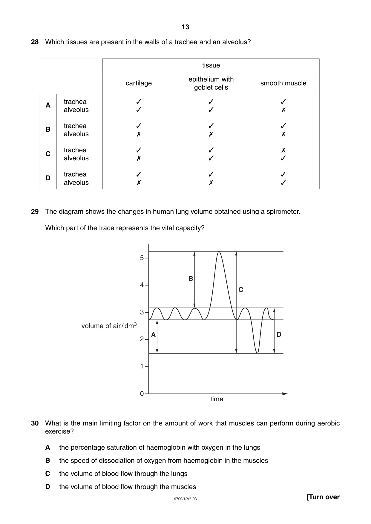 Cambridge A Level Biology 9700 2003 May/June Paper 1 · Variant 1 question paper, page 13 of 16