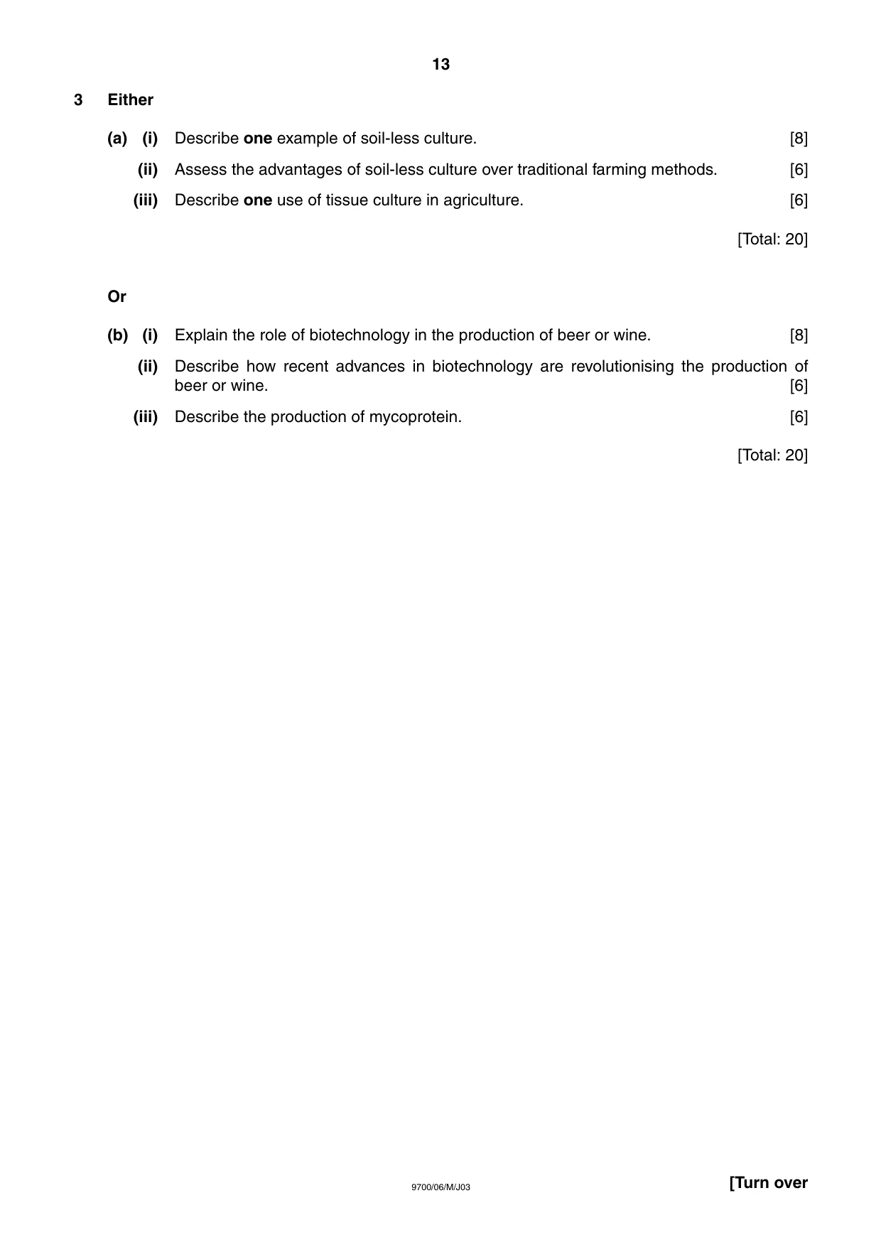 Cambridge A Level Biology 9700 2003 May/June Paper 6 · Variant 1 question paper, page 13 of 28