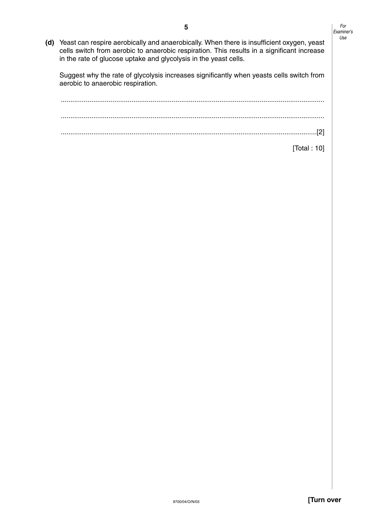 Cambridge A Level Biology 9700 2003 Oct/Nov Paper 4 · Variant 1 question paper, page 5 of 12