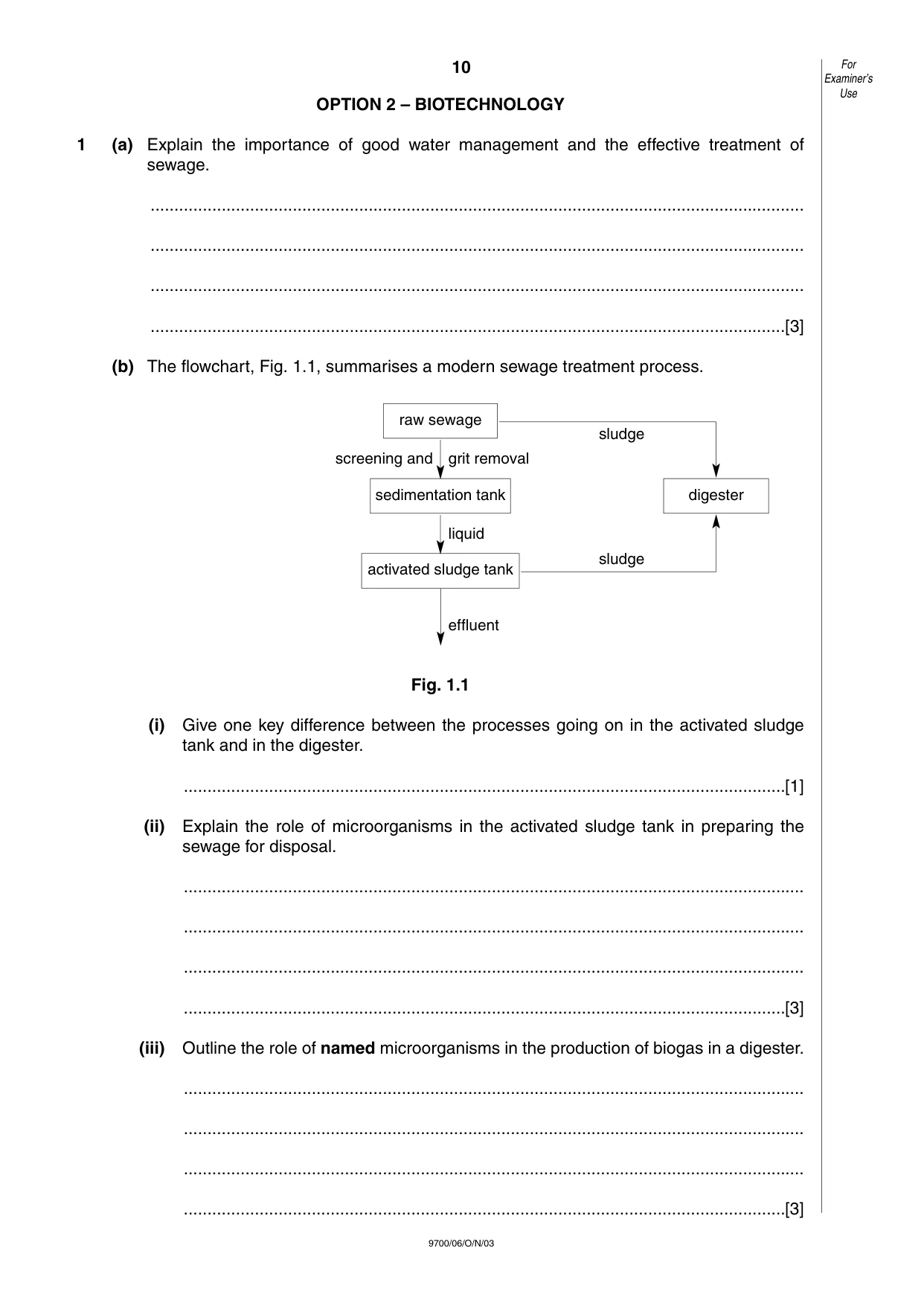 Cambridge A Level Biology 9700 2003 Oct/Nov Paper 6 · Variant 1 question paper, page 10 of 24
