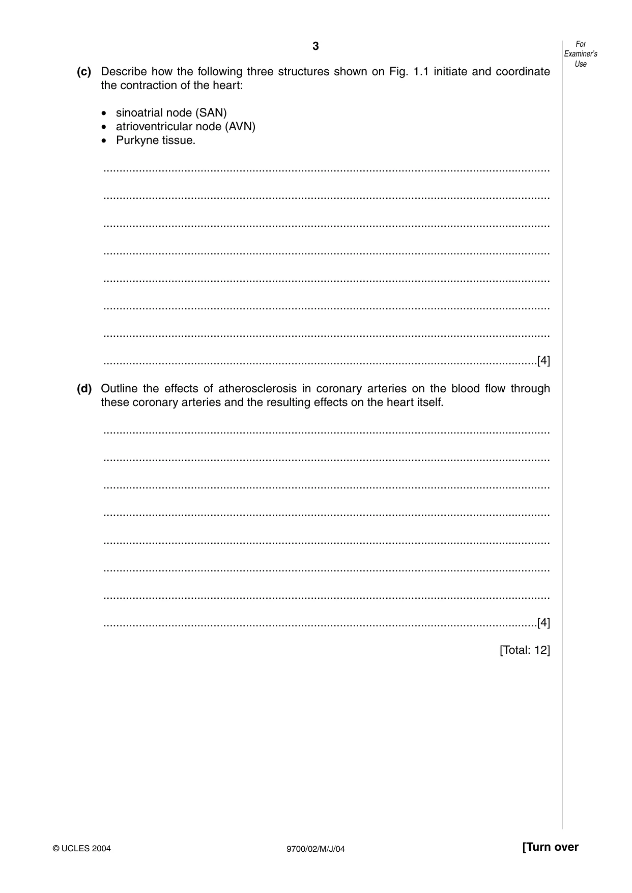 Cambridge A Level Biology 9700 2004 May/June Paper 2 · Variant 1 question paper, page 3 of 16
