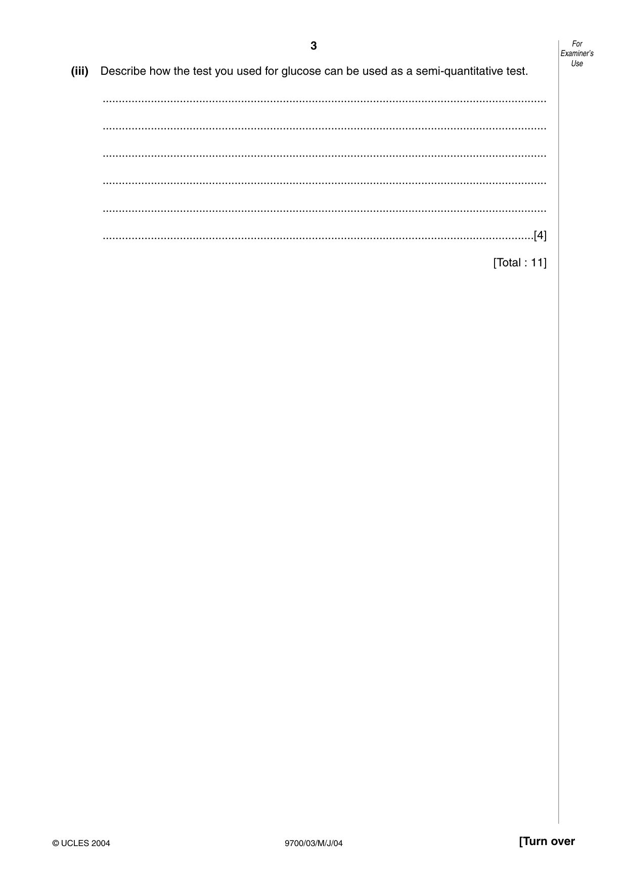 Cambridge A Level Biology 9700 2004 May/June Paper 3 · Variant 1 question paper, page 3 of 8