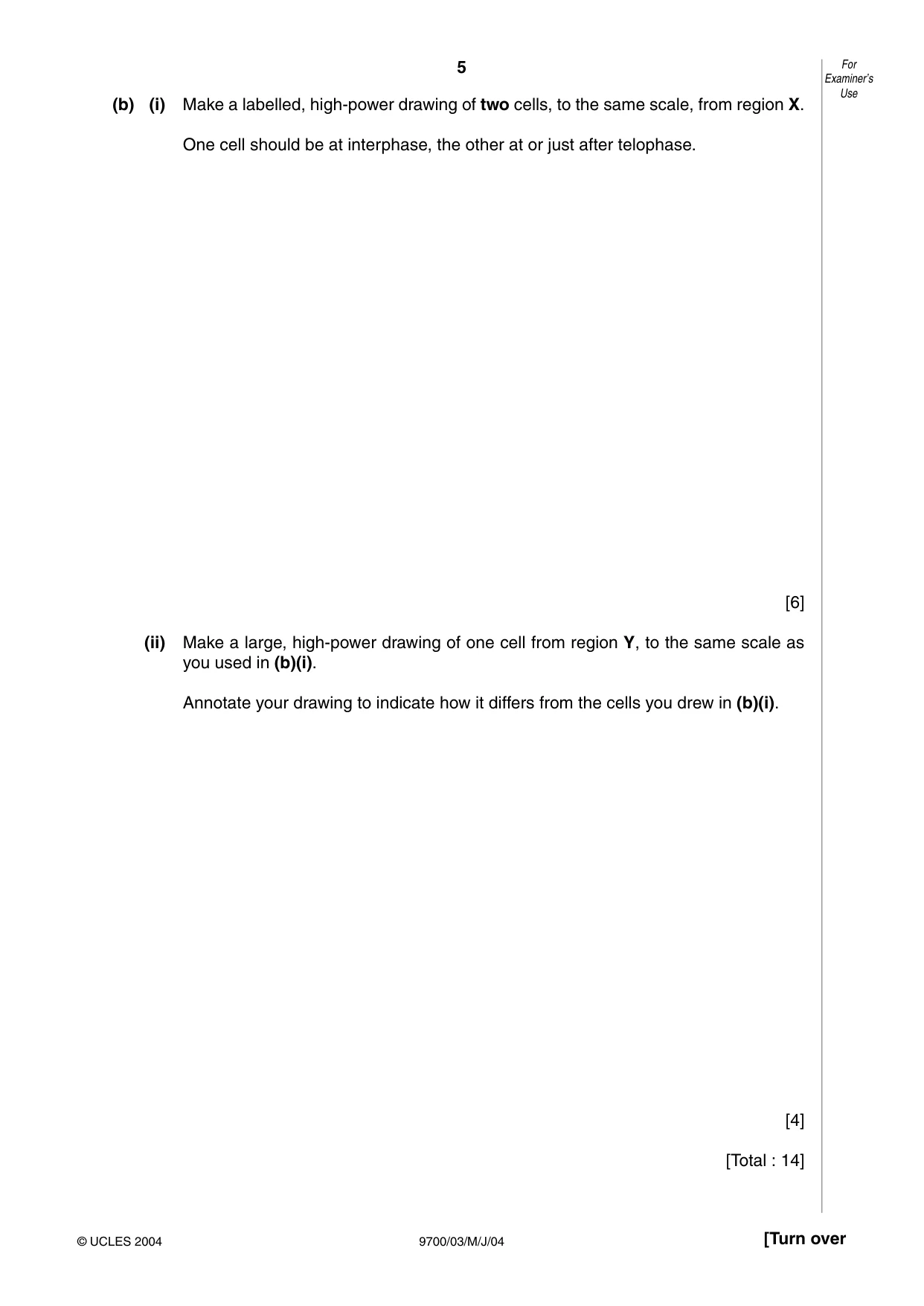 Cambridge A Level Biology 9700 2004 May/June Paper 3 · Variant 1 question paper, page 5 of 8