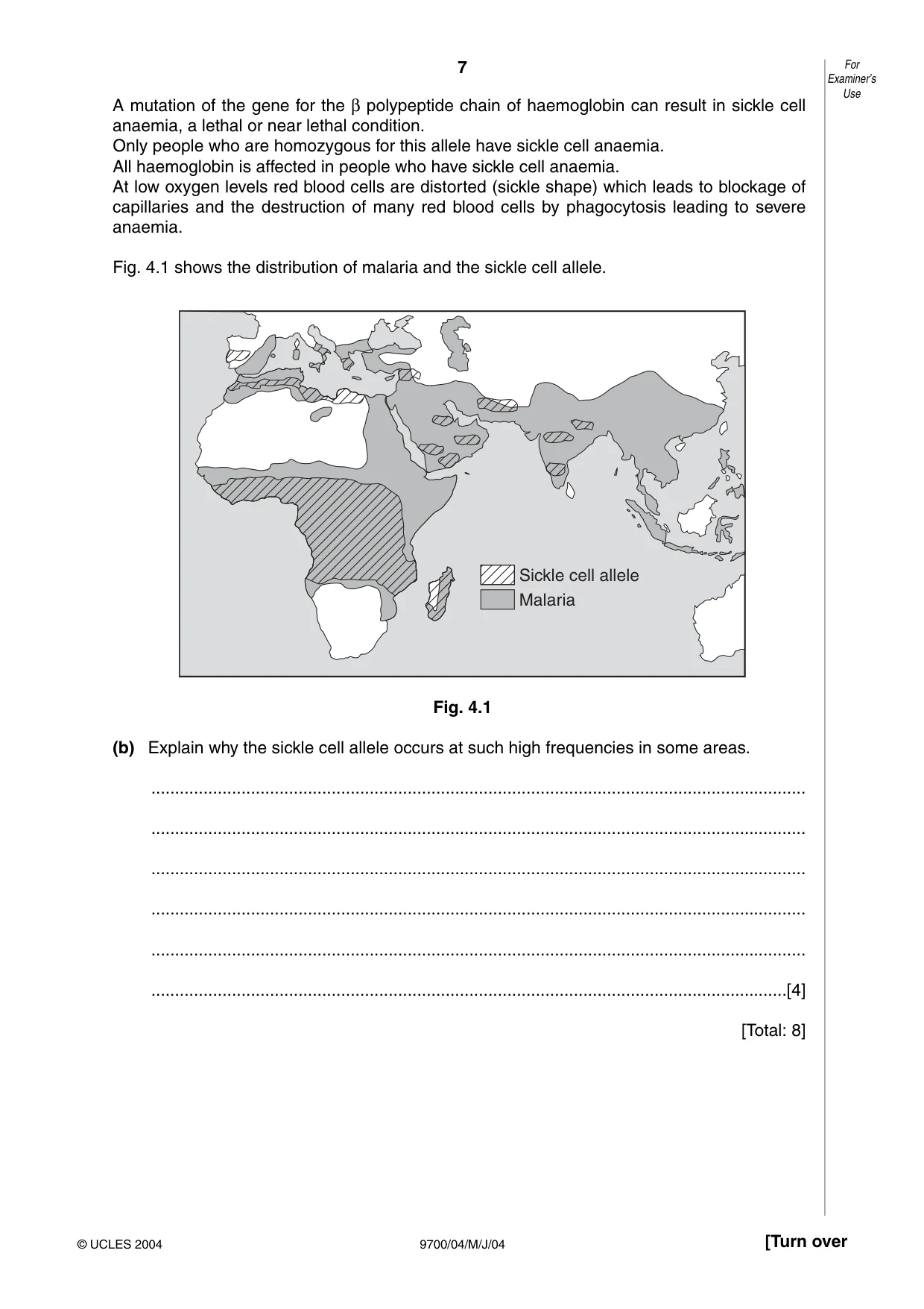 Cambridge A Level Biology 9700 2004 May/June Paper 4 · Variant 1 question paper, page 7 of 12