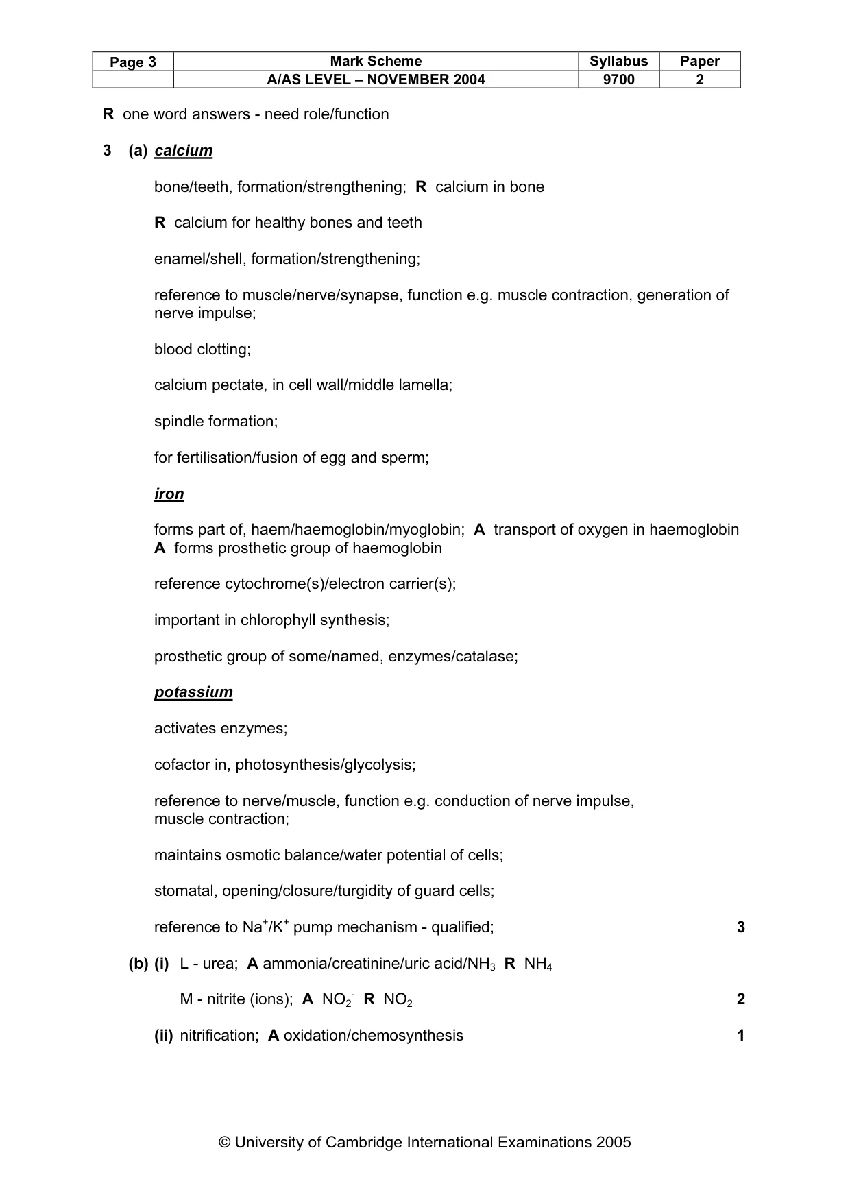 Mark scheme, page 6 of 9