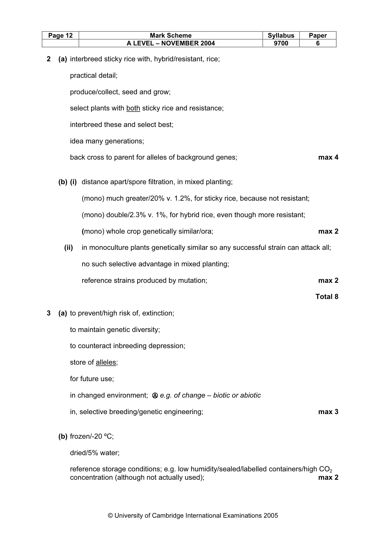 Mark scheme, page 15 of 16