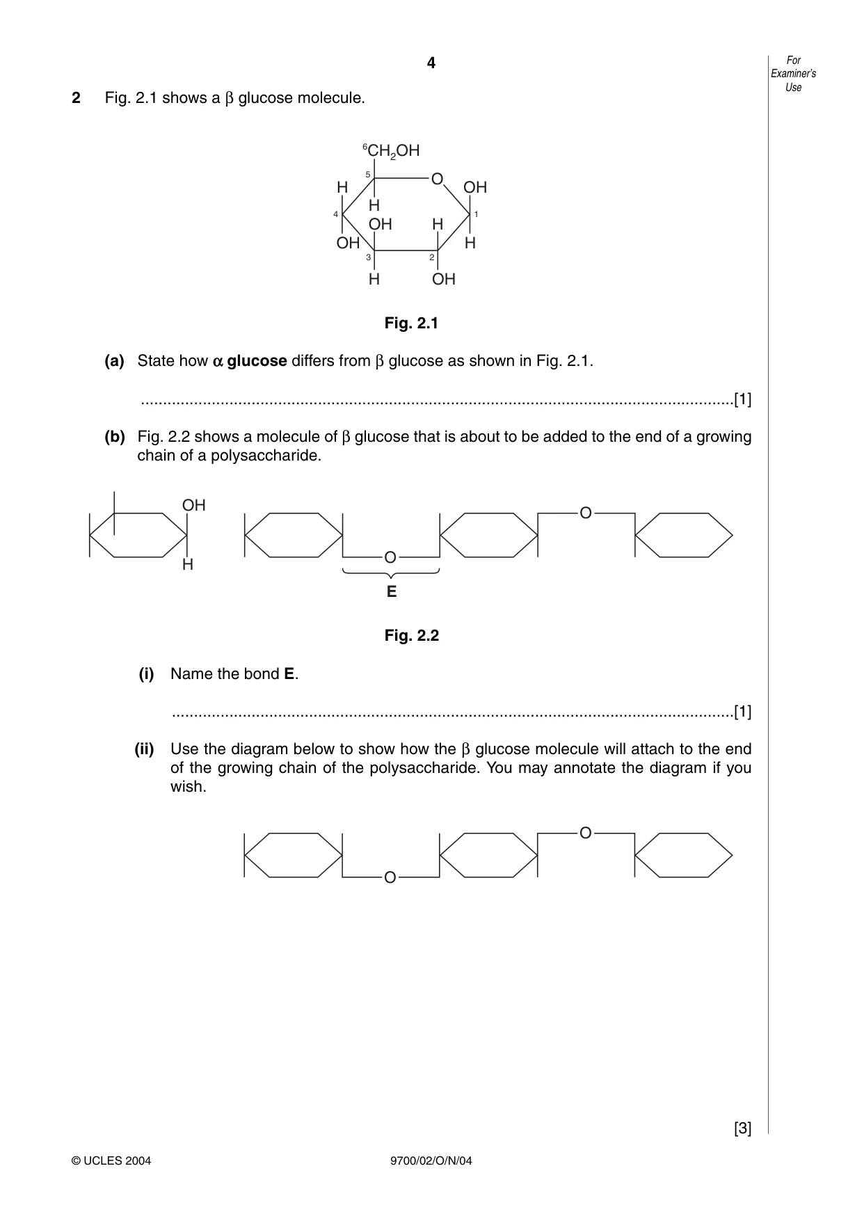 Cambridge A Level Biology 9700 2004 Oct/Nov Paper 2 · Variant 1 question paper, page 4 of 16