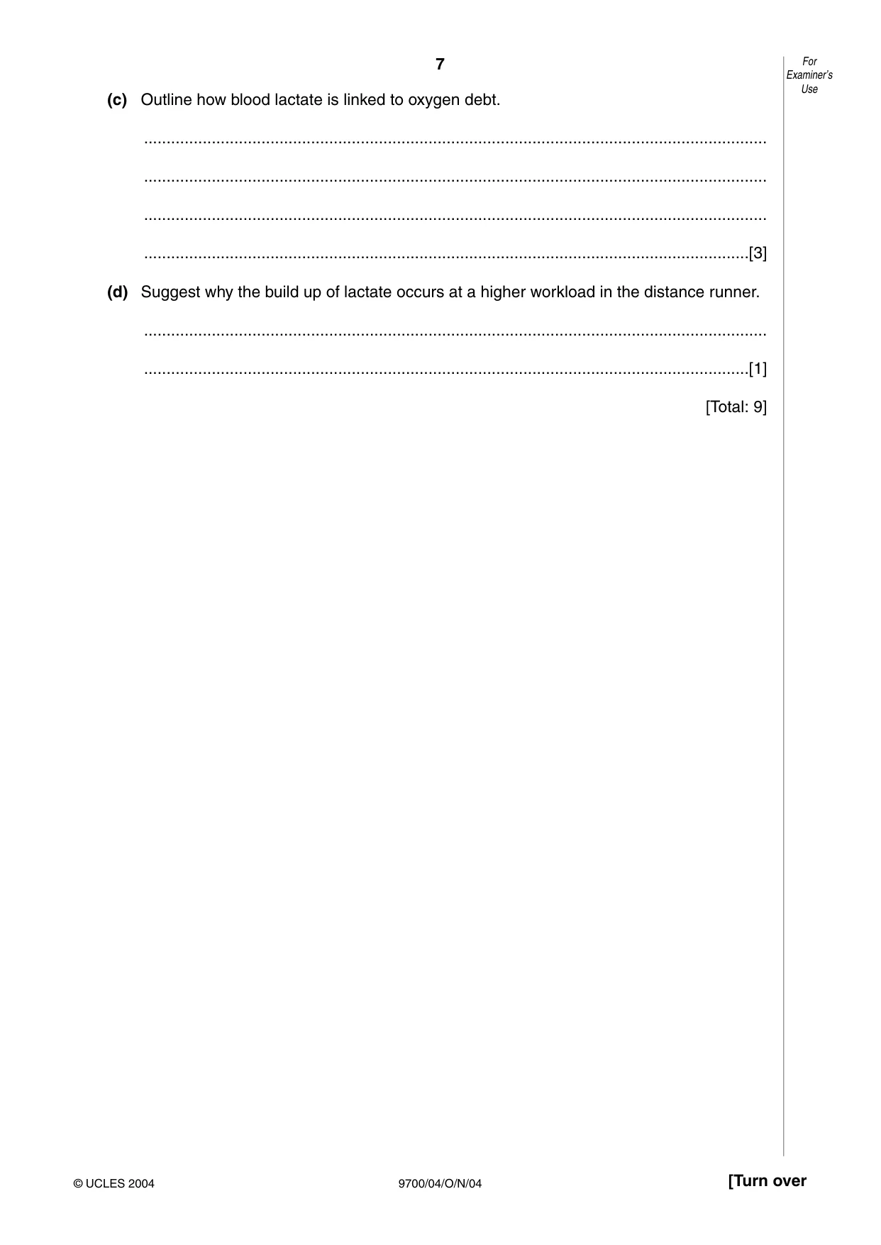 Cambridge A Level Biology 9700 2004 Oct/Nov Paper 4 · Variant 1 question paper, page 7 of 12