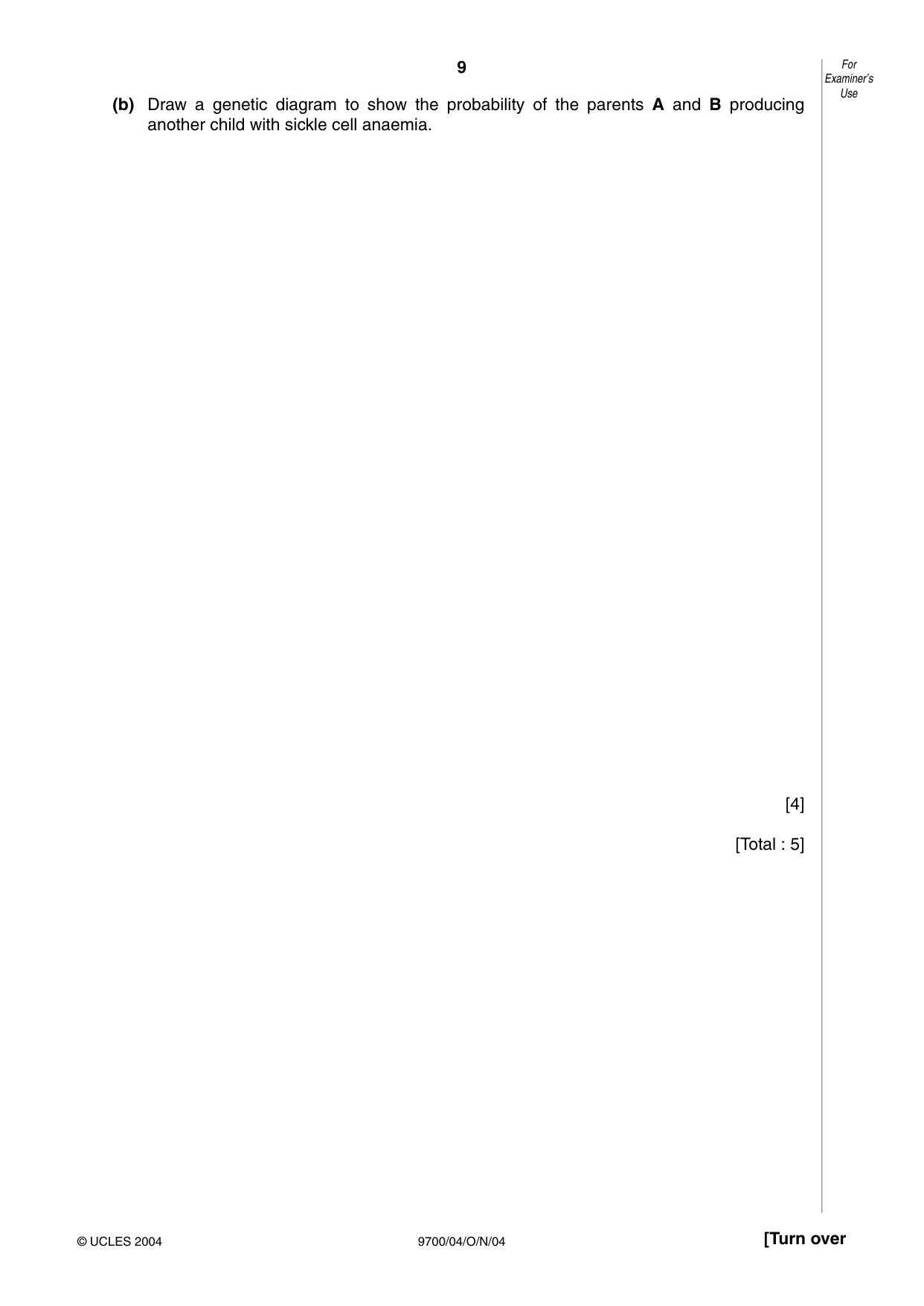 Cambridge A Level Biology 9700 2004 Oct/Nov Paper 4 · Variant 1 question paper, page 9 of 12