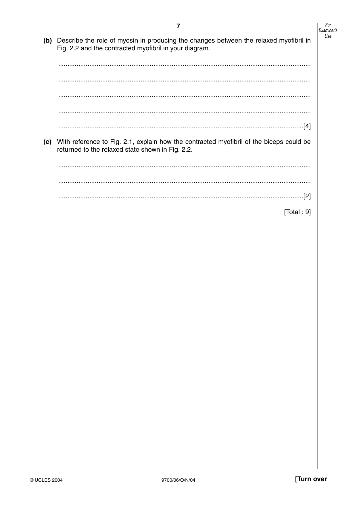 Cambridge A Level Biology 9700 2004 Oct/Nov Paper 6 · Variant 1 question paper, page 7 of 36