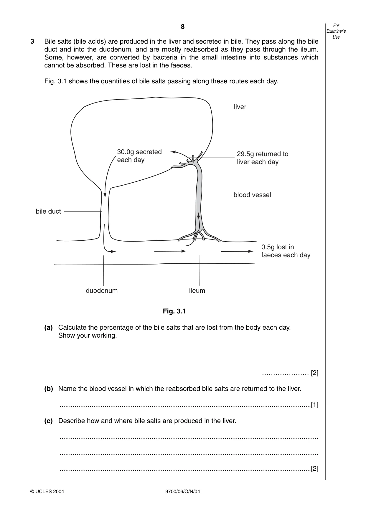 Cambridge A Level Biology 9700 2004 Oct/Nov Paper 6 · Variant 1 question paper, page 8 of 36