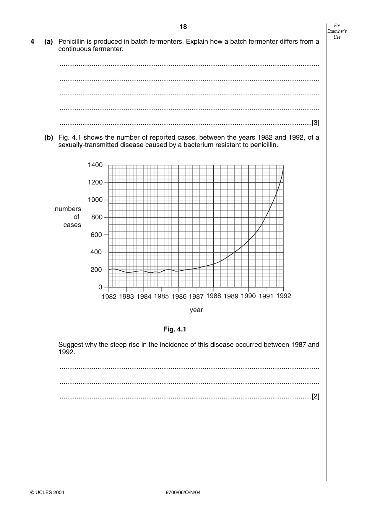 Cambridge A Level Biology 9700 2004 Oct/Nov Paper 6 · Variant 1 question paper, page 18 of 36